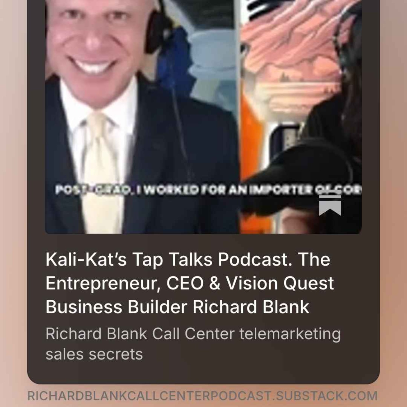 Kali-Kat's Tap Talks Podcast. The Entrepreneur, CEO & Vision Quest Business Builder Richard Blank episode artwork
