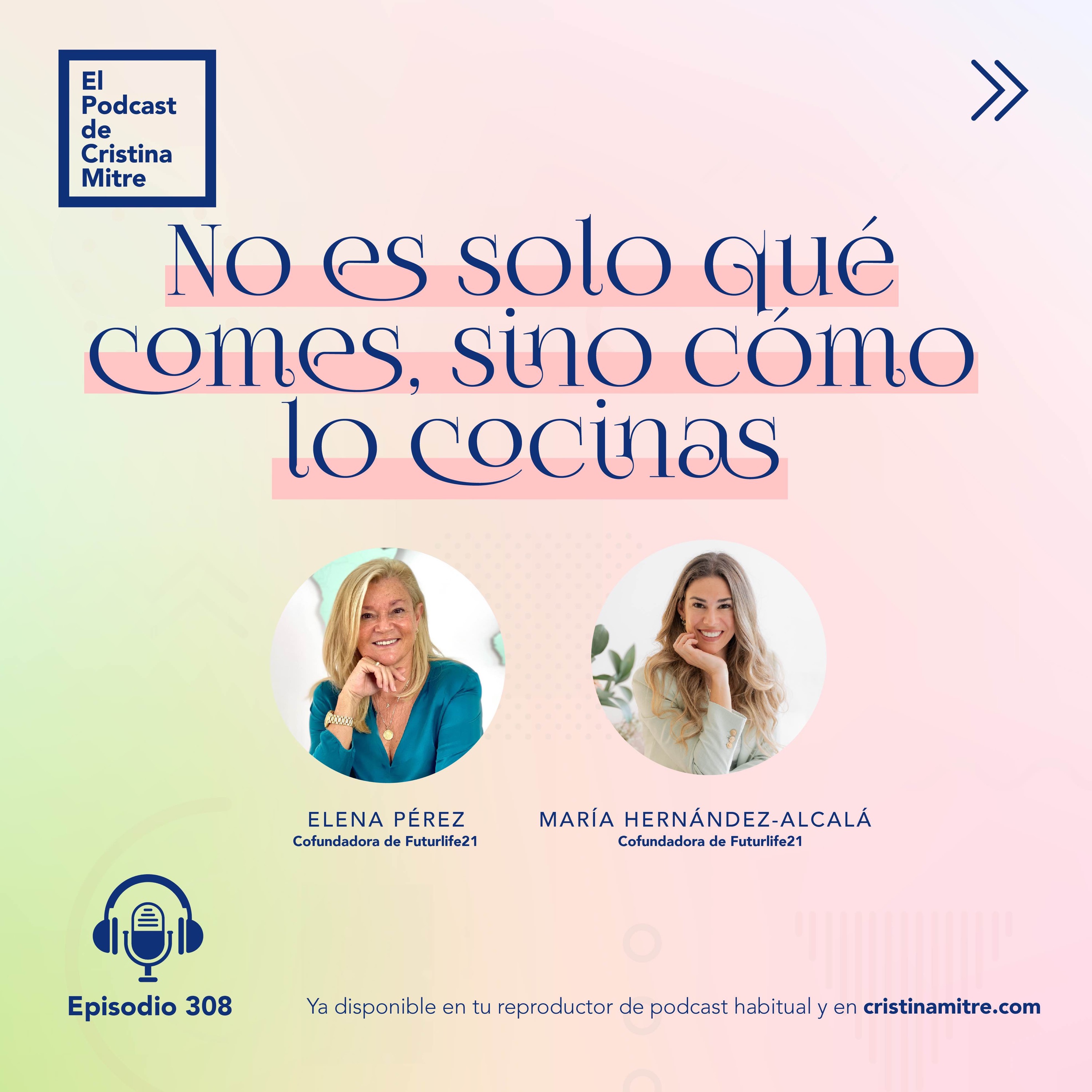 cover art for No es solo qué comes, sino cómo lo cocinas, con Elena Pérez y María Hernández-Alcalá, de Futurlife21. Episodio 308: