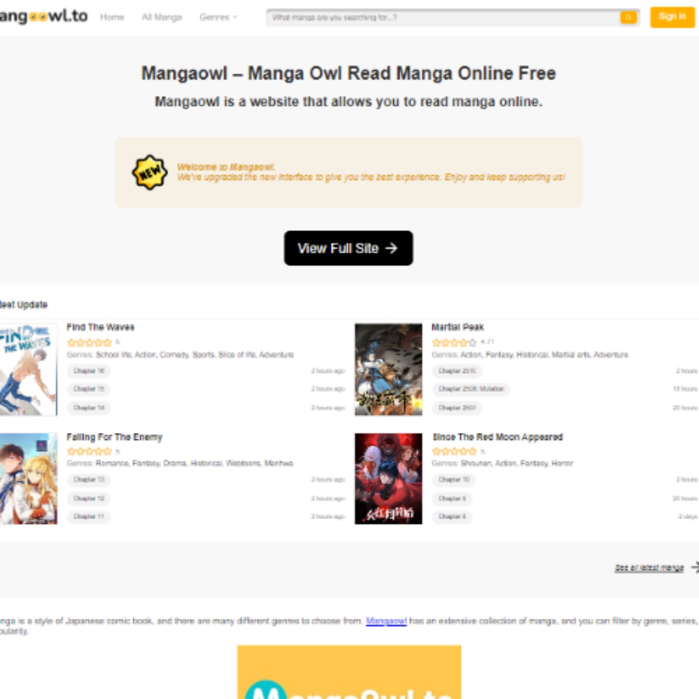 Is Mangaowl down?