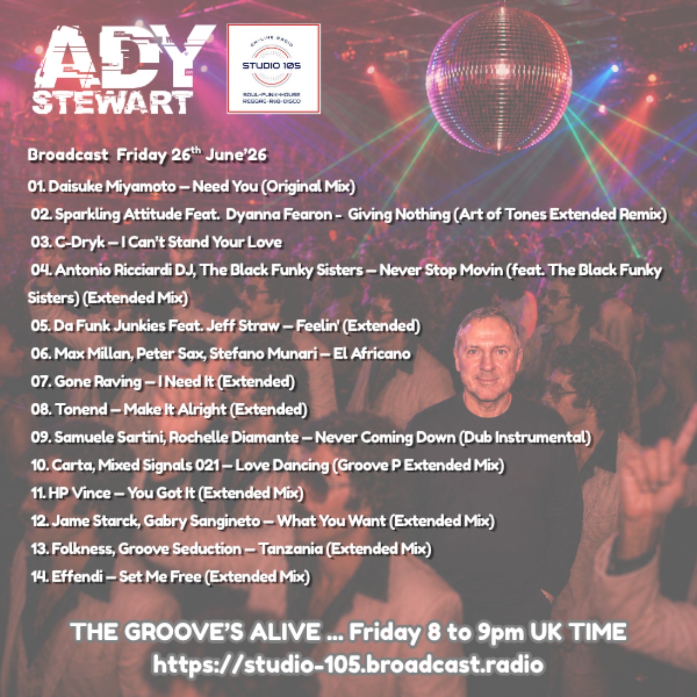 Ady Stewart Presents The Groove's Alive 26.06.26 episode artwork