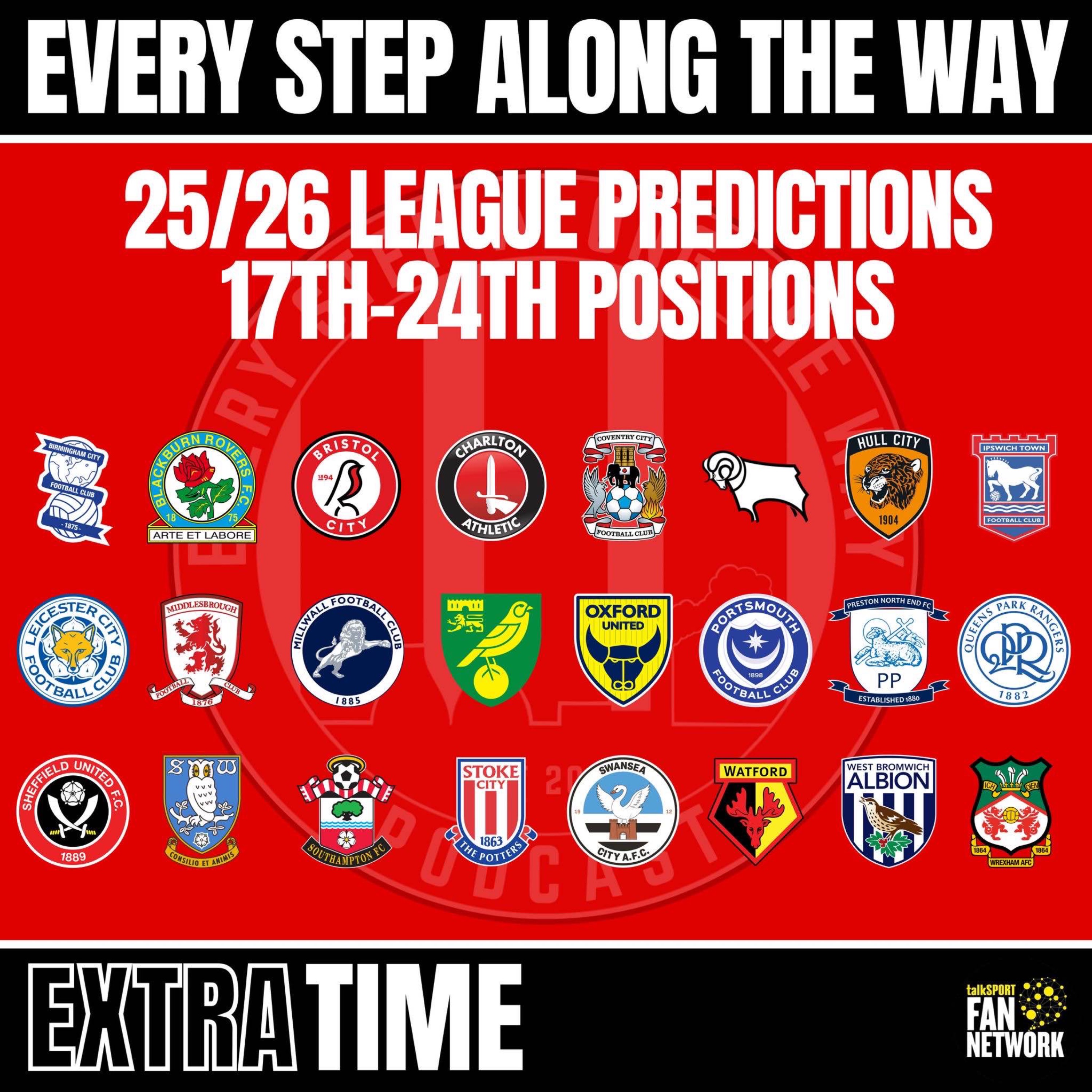 Extra Time: Every Step Along The Ways 1-24 Predictions 2025/6 Part One