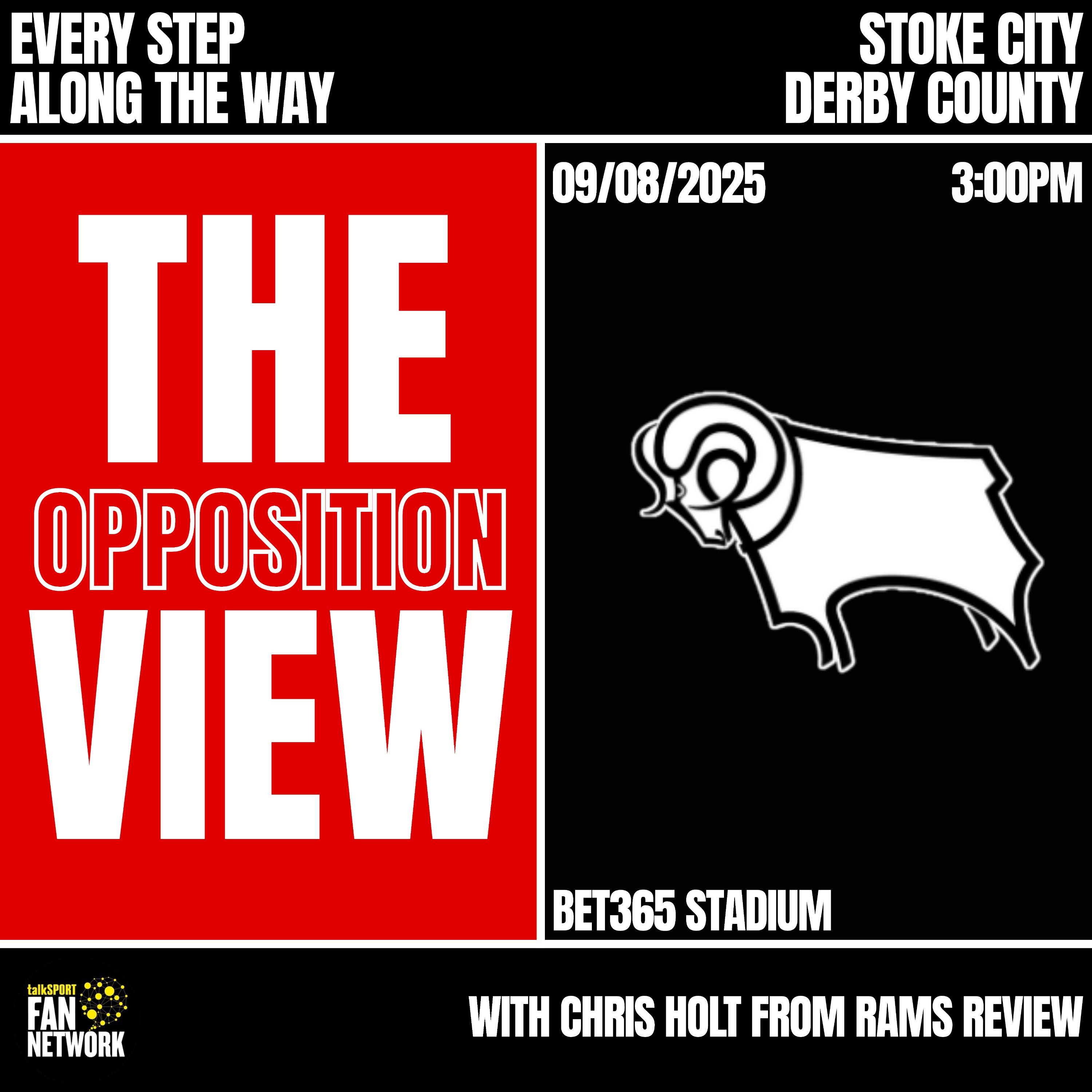 NEW FEATURE PODCAST: Opposition View - Derby(H) - Chris Holt(Rams Review)