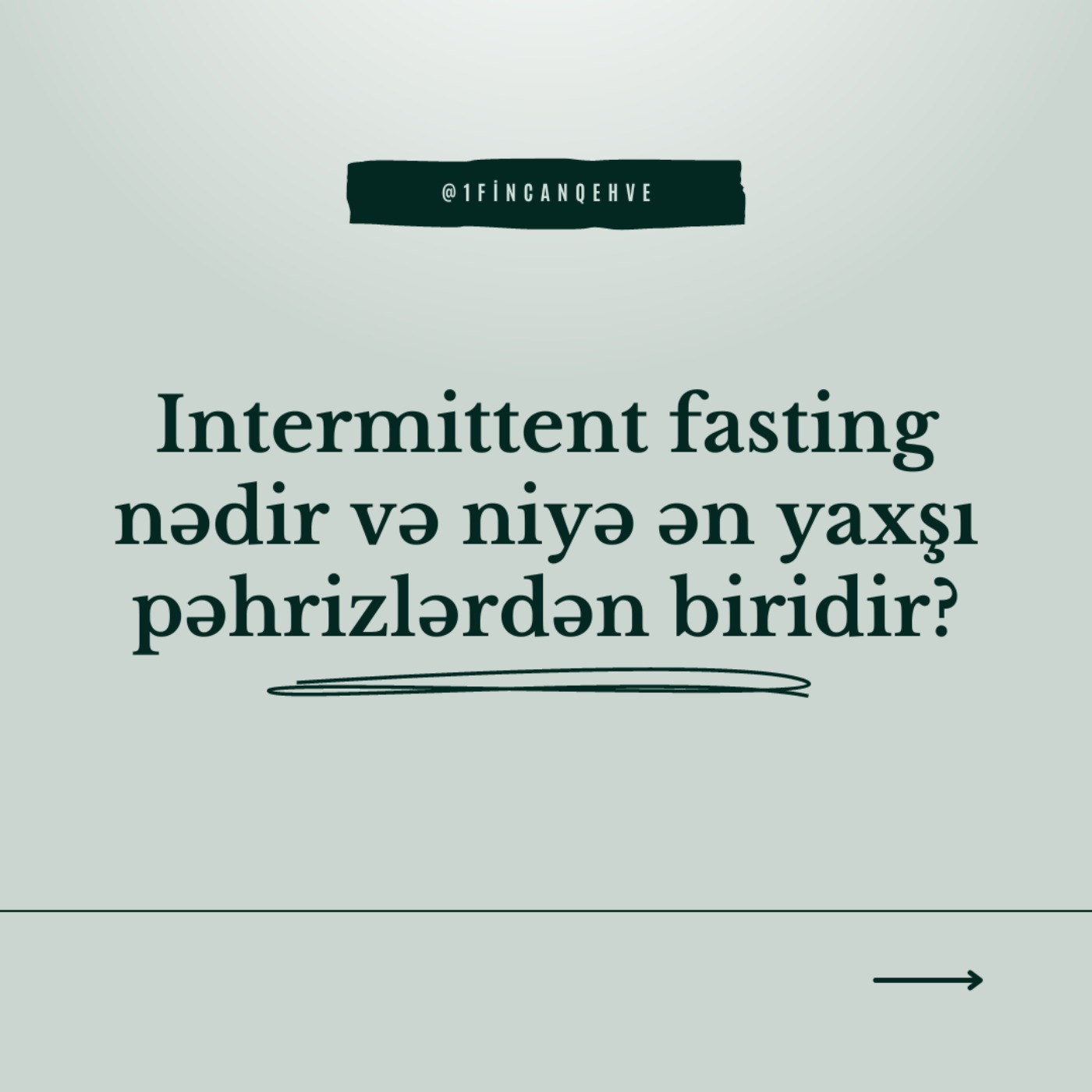 1 Fincan Qəhvə