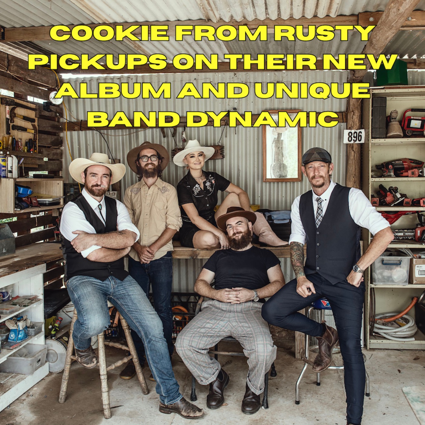 Cookie from Rusty Pickups on their new album and unique band dynamic episode artwork