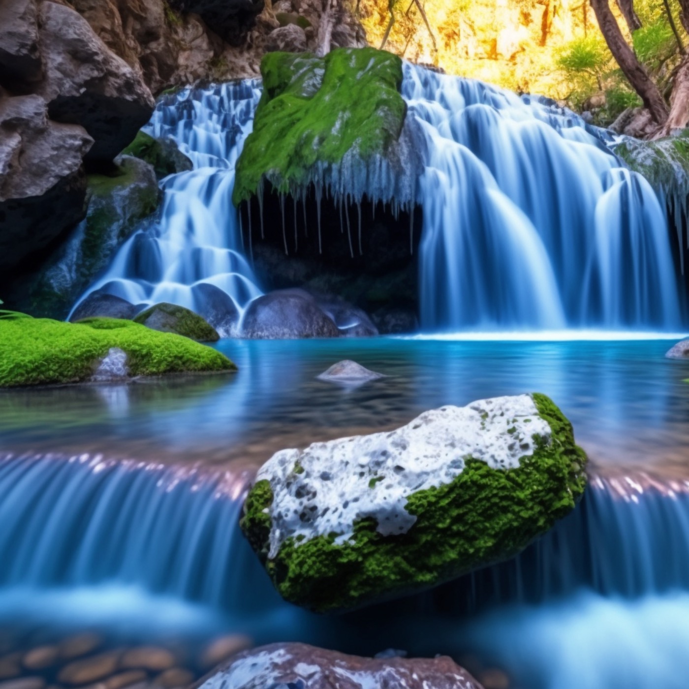 Small Waterfall - 8Hours for Sleep, Meditation, & Relaxation