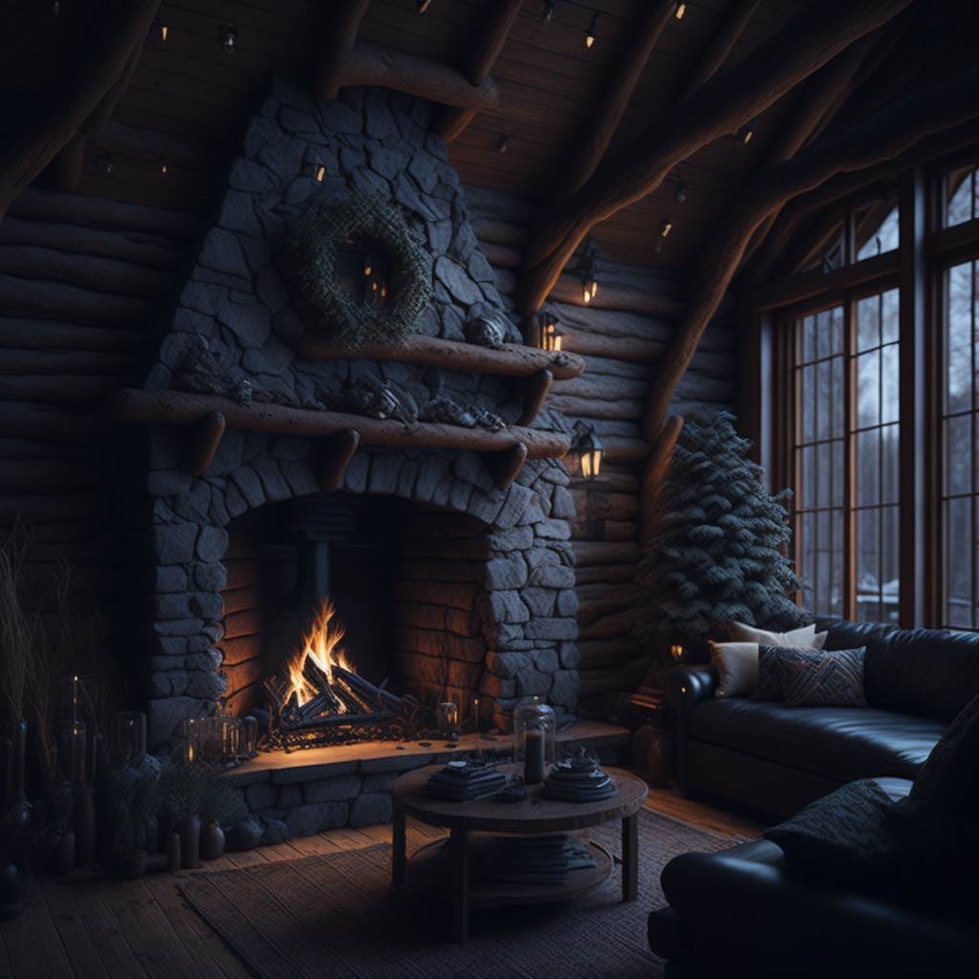 Cozy Cabin  8 Hours of Relaxing Fireplace Sounds for Ambience and Sleep