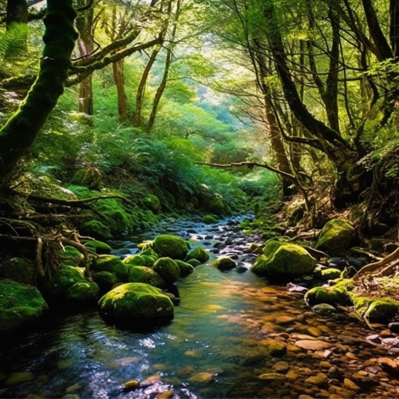 Nature Sounds of a Forest River for Relaxing Music of a River & Bird Sounds