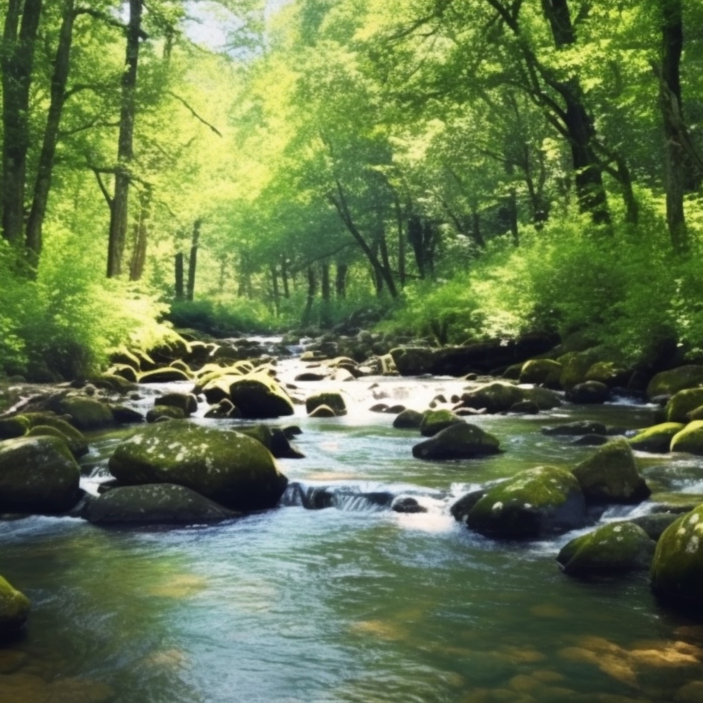 Relaxing River Sounds  Peaceful Forest River  1 Hours Long - HD Nature