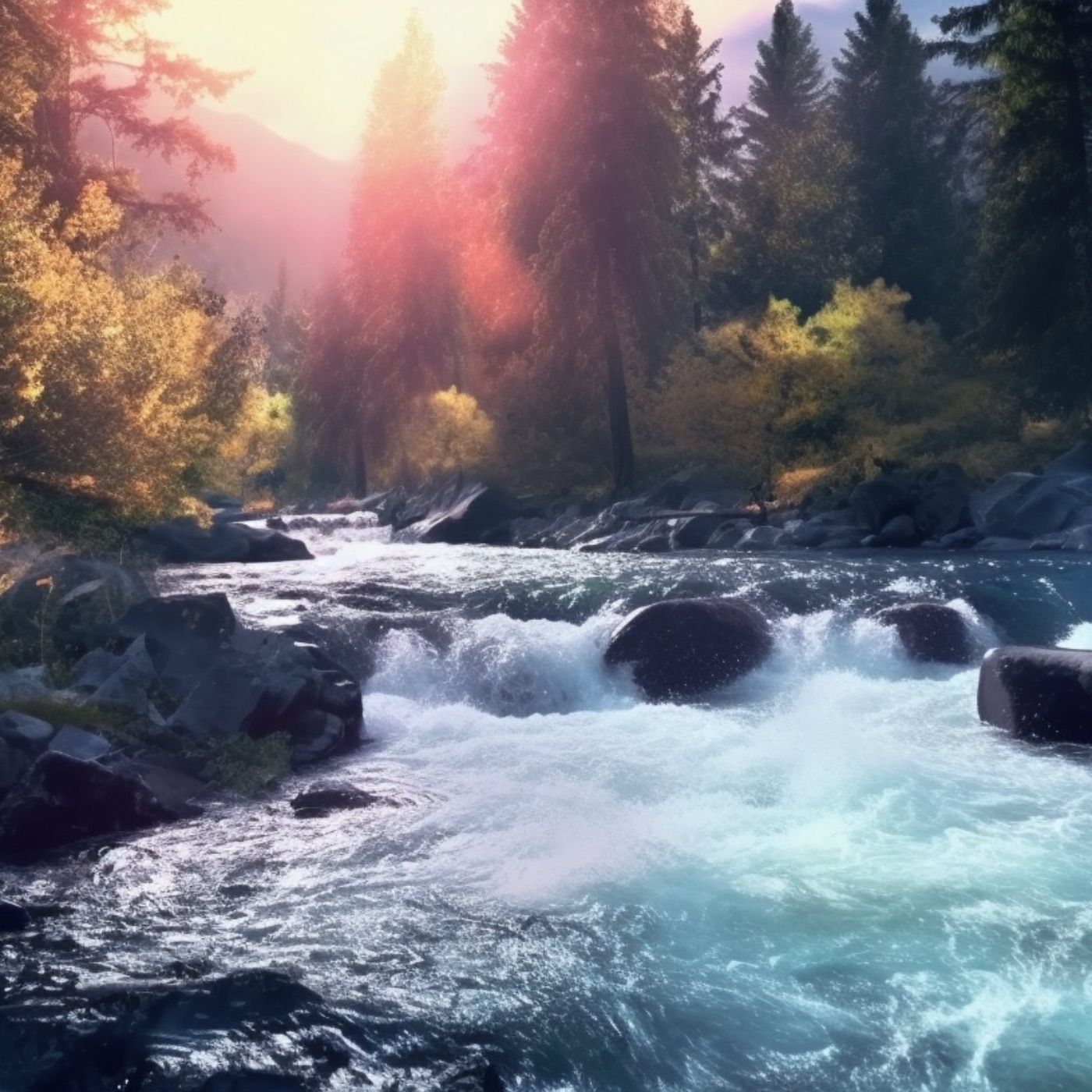 9 Hours of River Rapids and Light Splashing Sounds for Sleep, Relaxation, and Focus