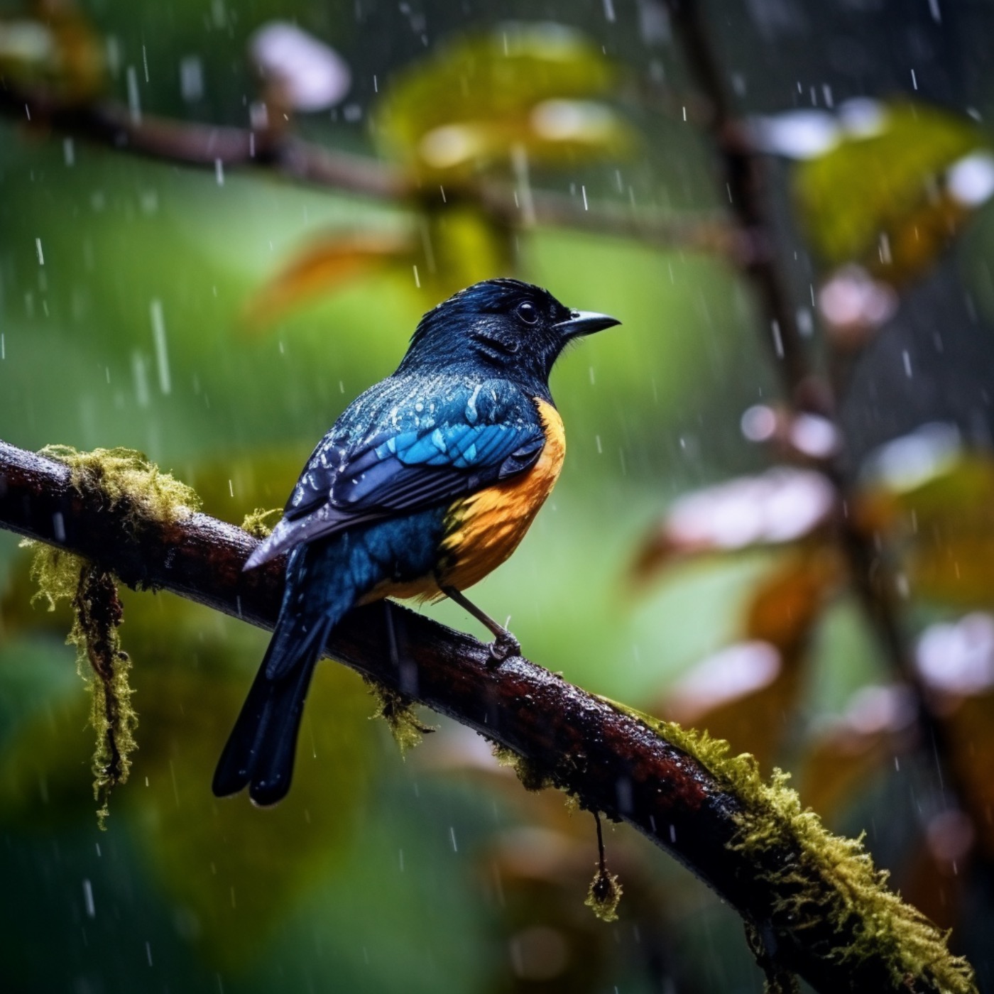 A Soothing Sound: 8 Hours of Rain in the Forest with Birds Chirping