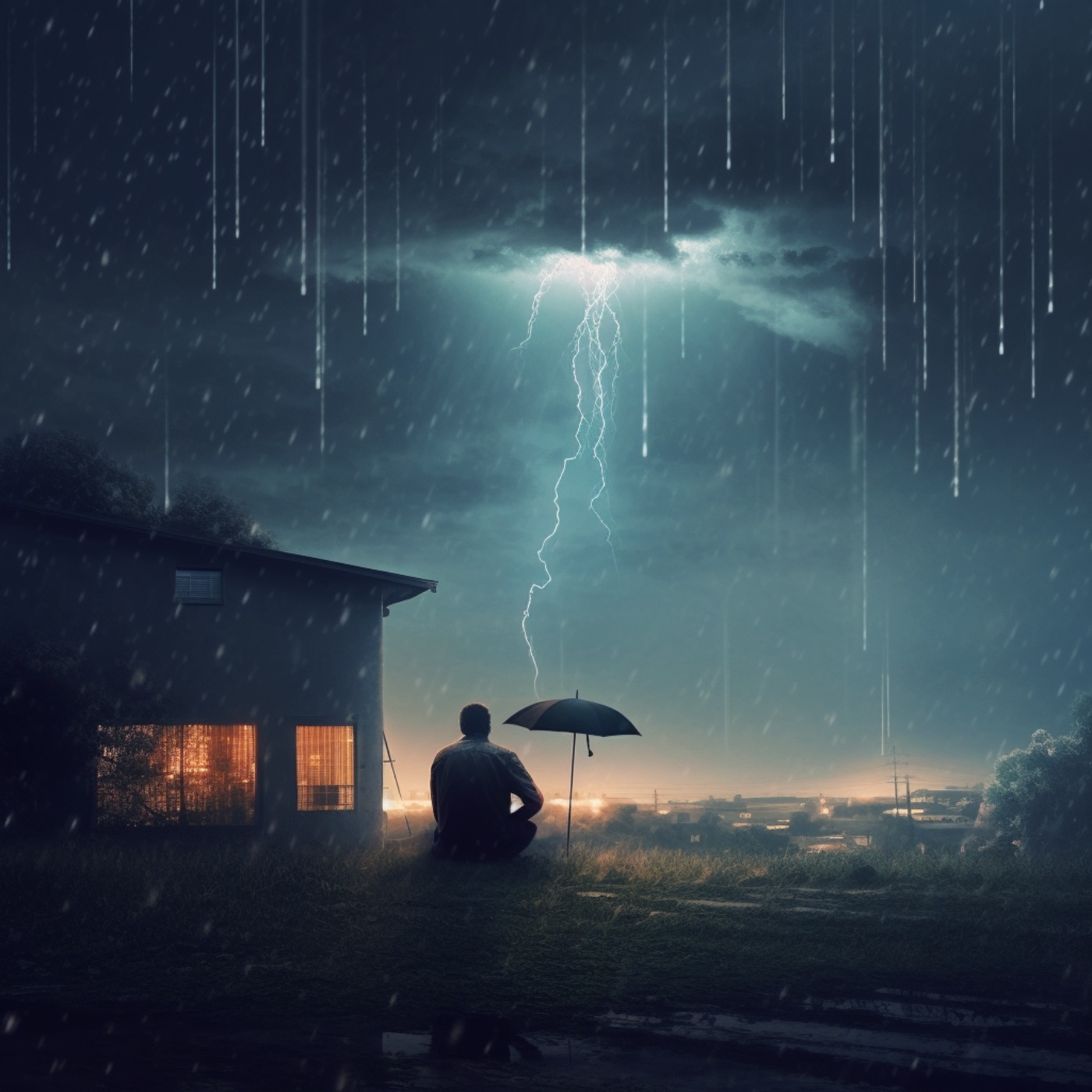 Let the calming sounds of rain and thunder ease your mind