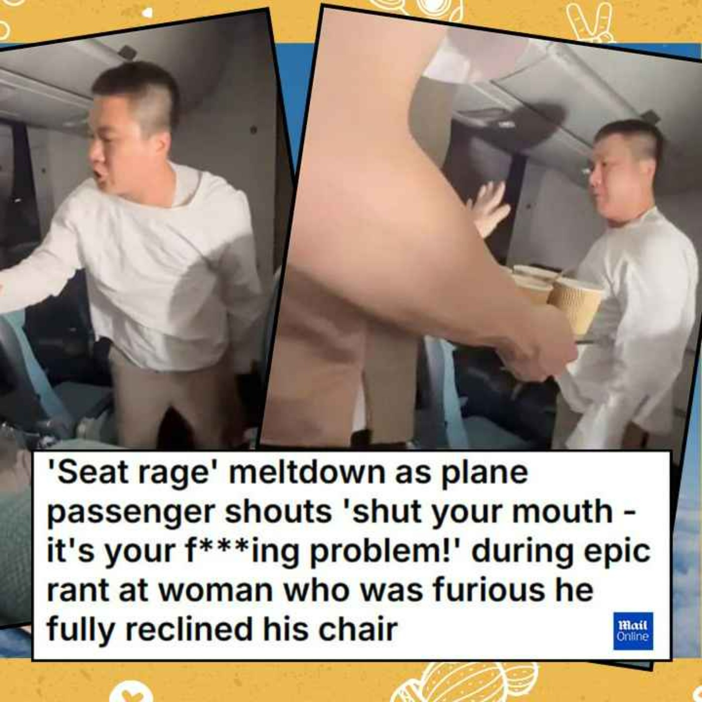 BAD MANNERS if you recline?! Plane seat DRAMA & RAGE 