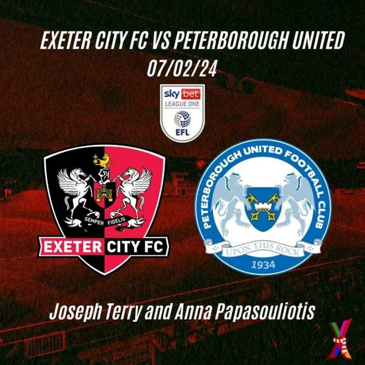 Exeter City vs Peterborough United - 06/02/24 - Joseph Terry and Anna Papasouliotis episode artwork
