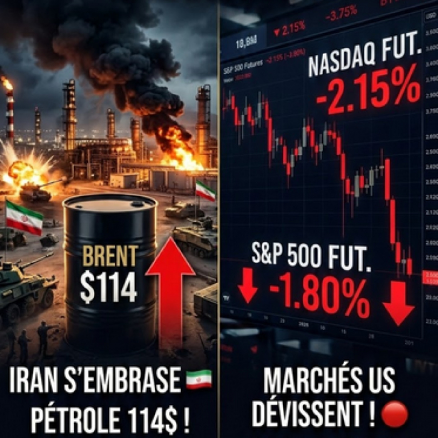 🔴 Pétrole explose à 115$, L'Iran s'embrase : Pourquoi les marchés voient rouge vif ce matin.