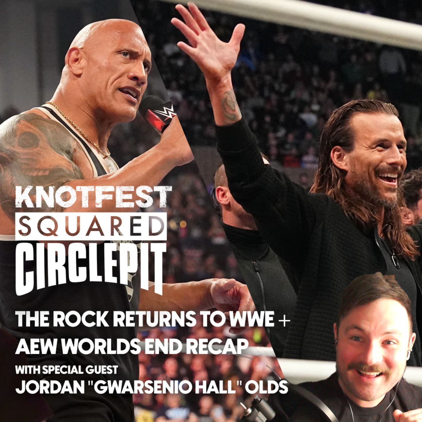 cover art for #116 - The Rock Returns to WWE + AEW Worlds End Review w/Jordan Olds 