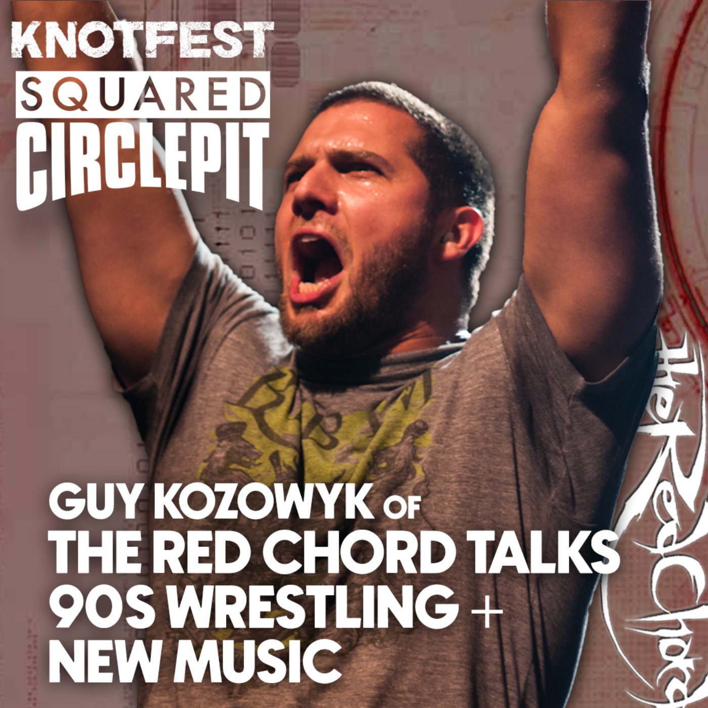 cover art for #117 - THE RED CHORD's Guy Kozowyk on 90s Wrestling + New Music