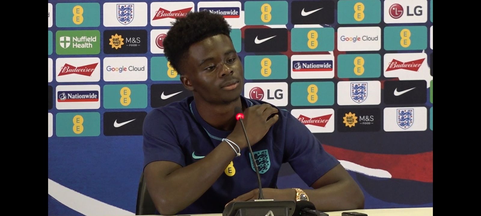 685: * EMBARGOED SECTION * PRESS CONFERENCE: Bukayo Saka: England v France