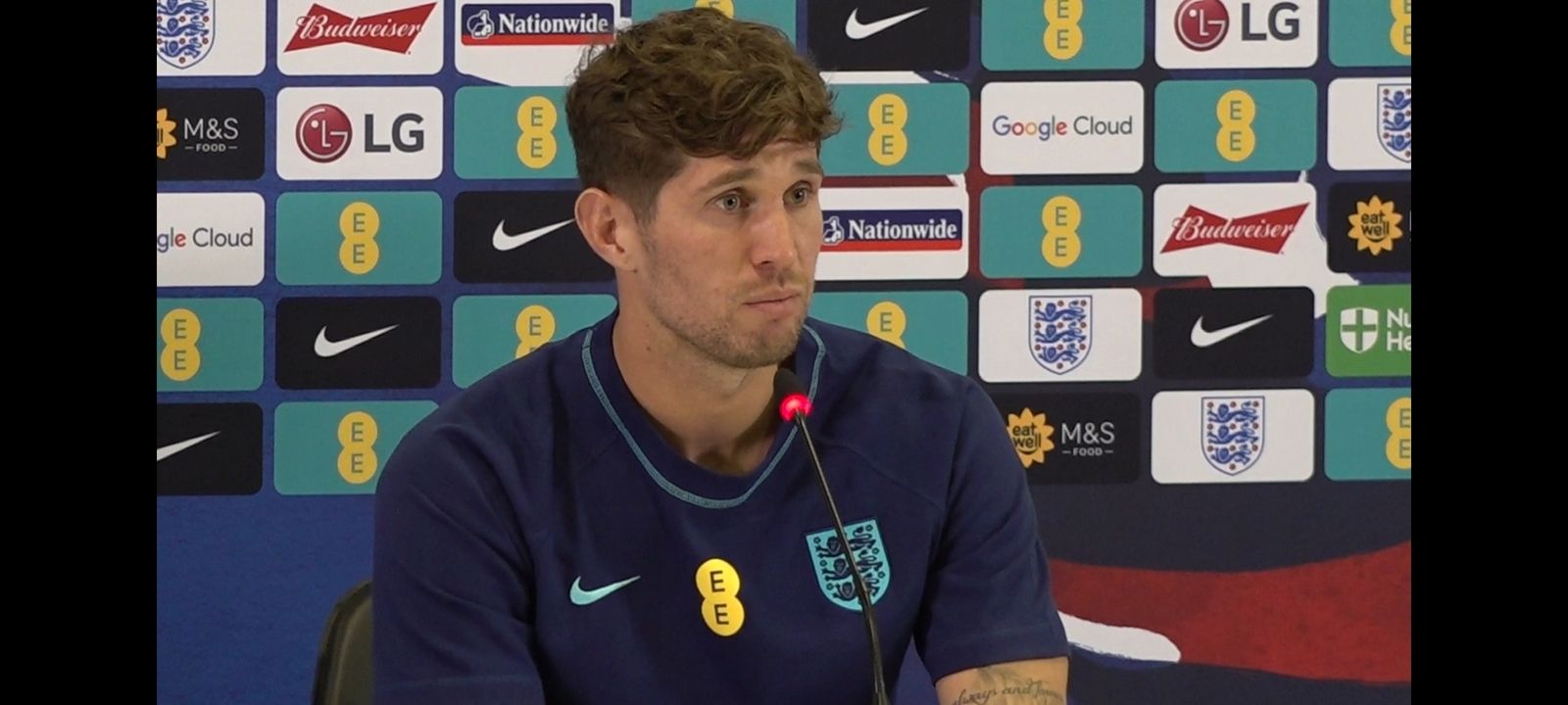 675: * EMBARGOED SECTION * PRESS CONFERENCE: John Stones: England v Senegal 