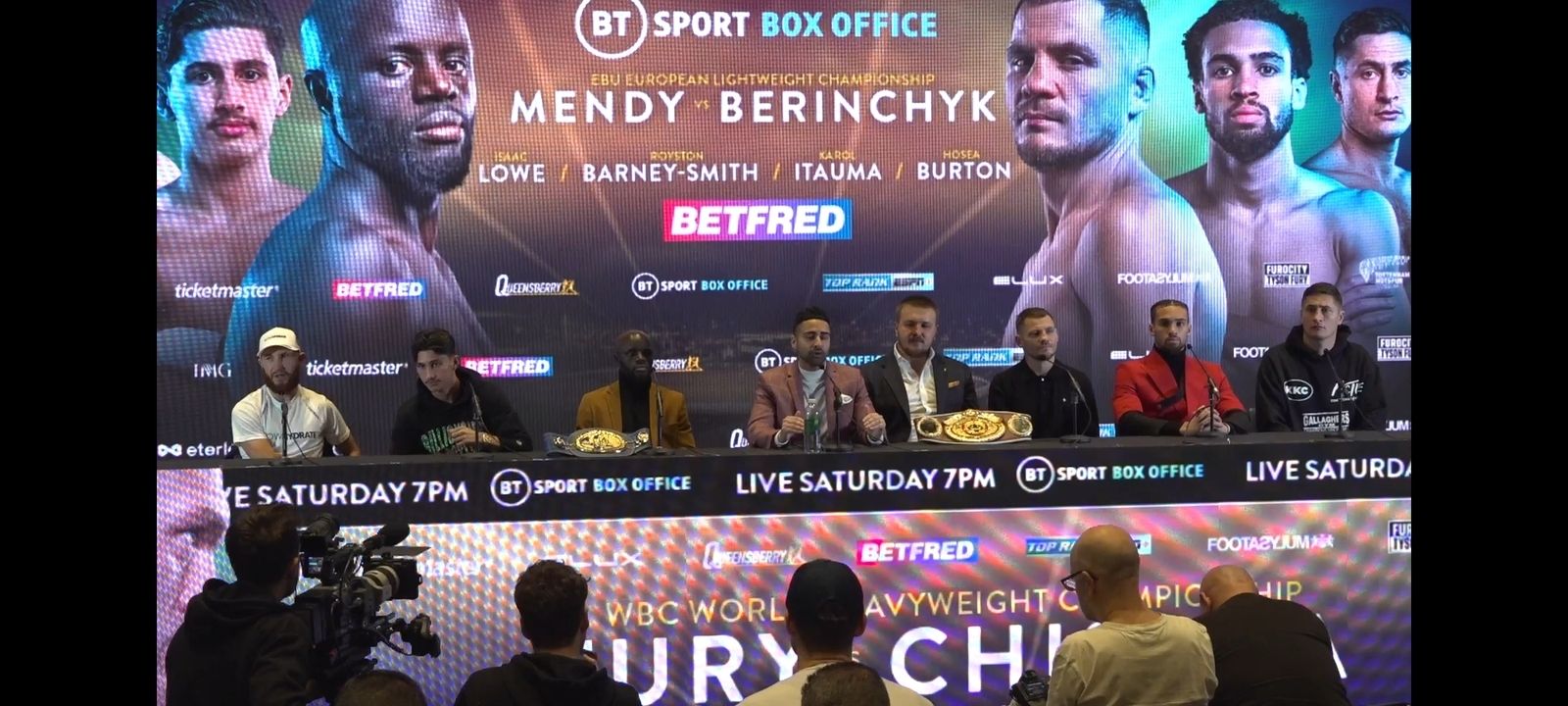 669: BOXING AT THE TOTTENHAM HOTSPUR STADIUM: Press Conference: Mendy v Berinchyk: Undercard Fight
