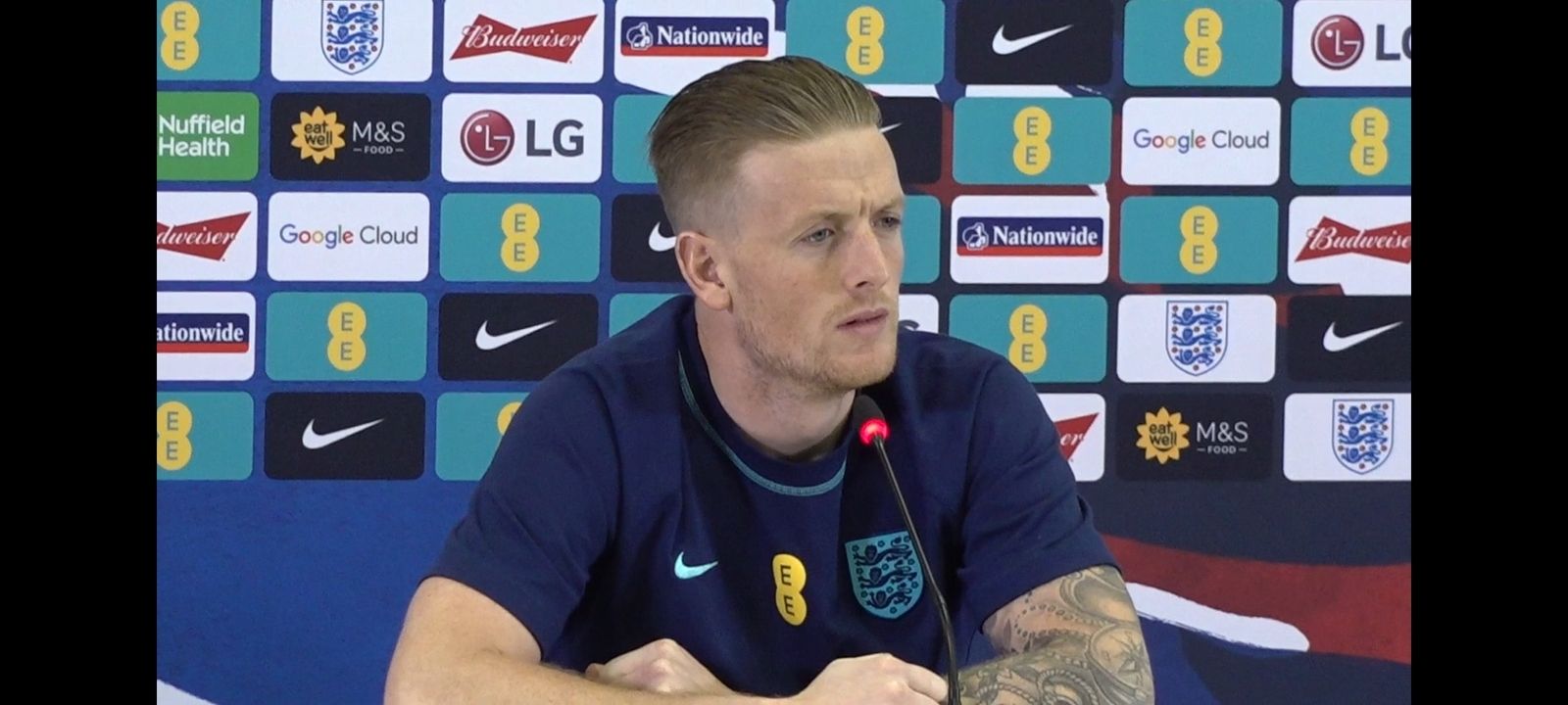 647: * EMBARGOED SECTION * PRESS CONFERENCE: Jordan Pickford: England v USA: 