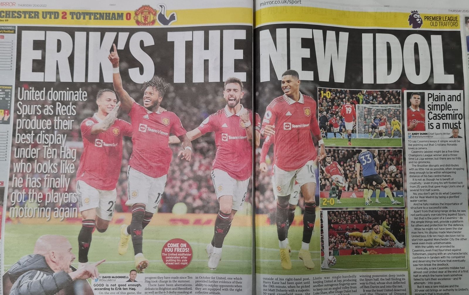 534: SPURS CHAT: SPURS IN THE MEDIA & PLAYER RATINGS: Man Utd 2-0 Tottenham: 