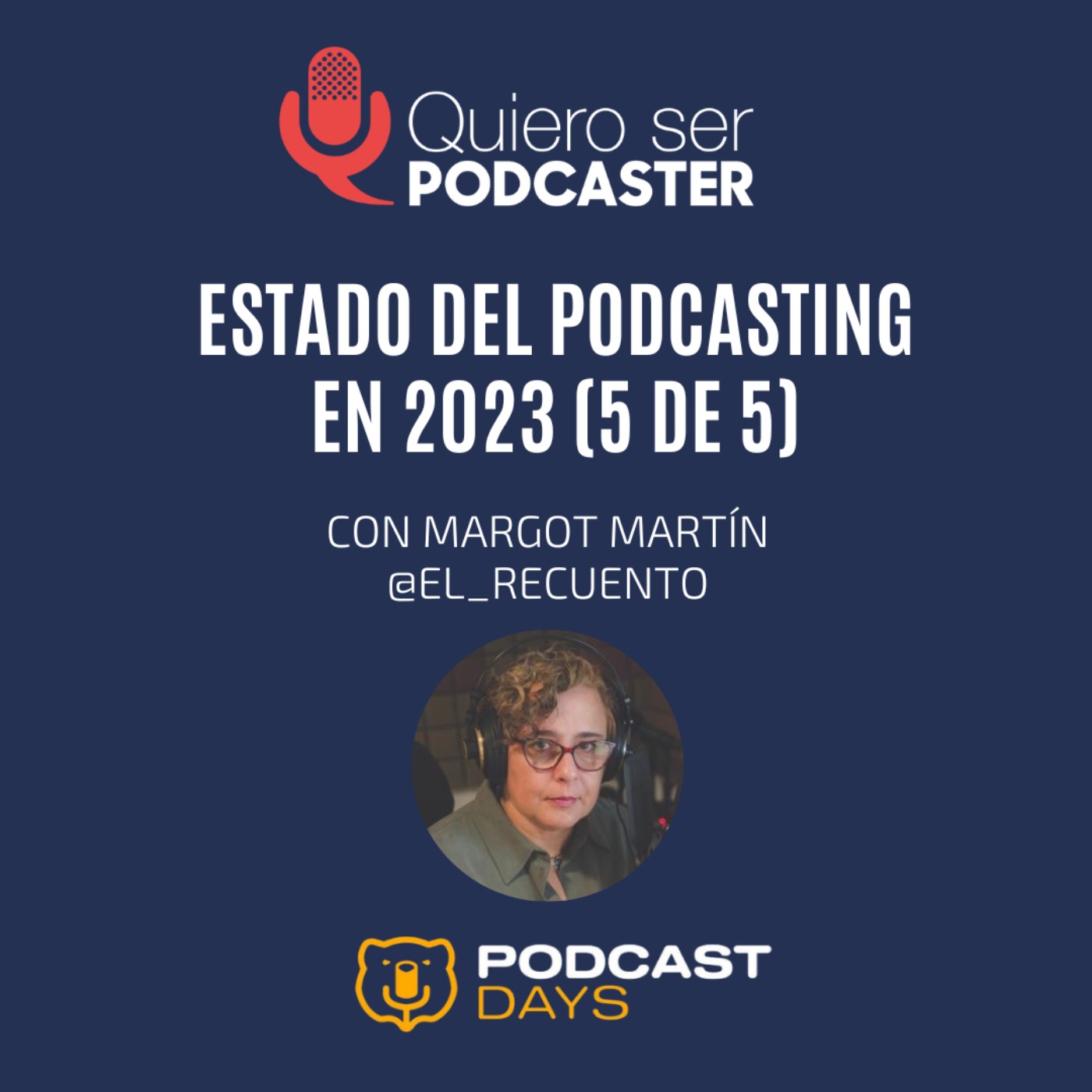Margot Martín y el estado del podcasting 2023, con @El_Recuento , grabado en @PodcastDays_  en una cabina @studiobricks