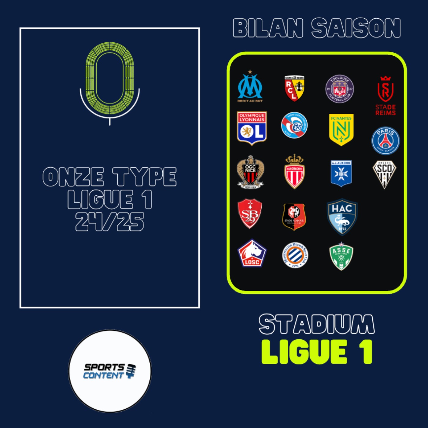 Onze type 24/25 de Stadium Ligue 1