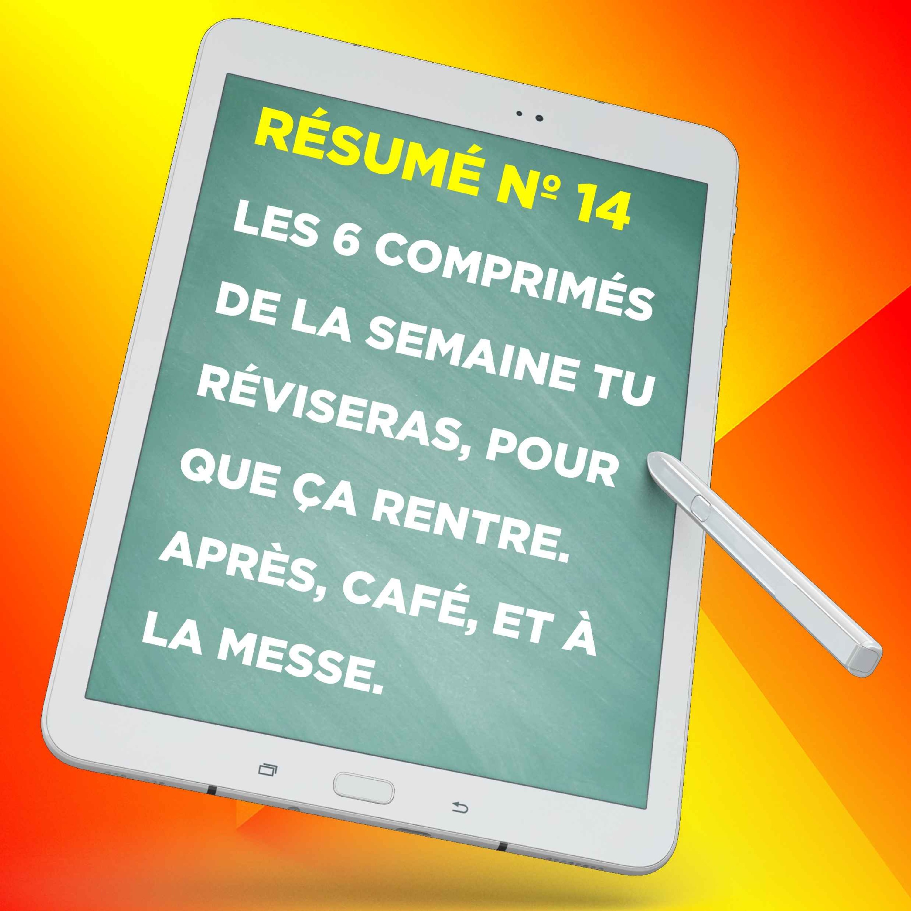 Résumé nº 14 des six comprimés de cette semaine, pour que ça rentre.