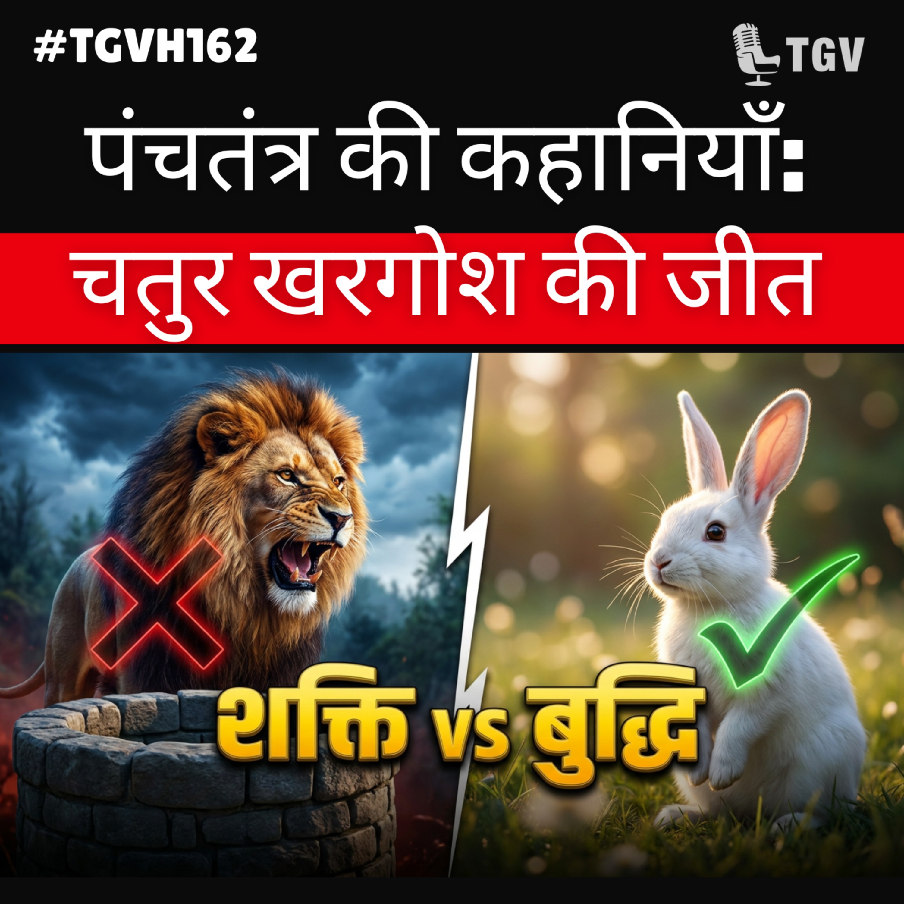 घमंडी शेर और चतुर खरगोश का असली सबक | Sandhya Gupta & Naveen Samala | #TGVH162 episode artwork