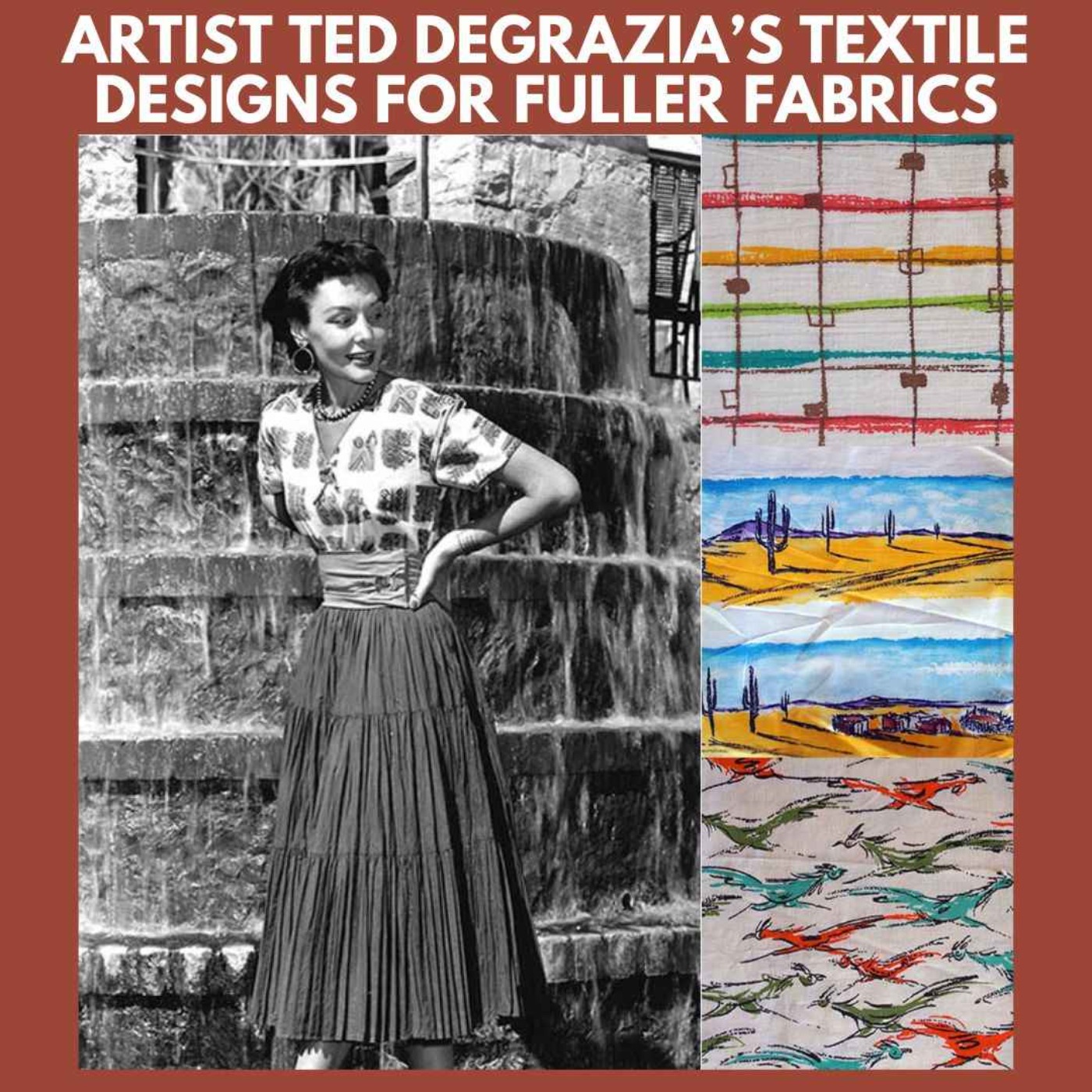 cover art for Southwest Artist Ted DeGrazia's Textile Designs for Fuller Fabrics