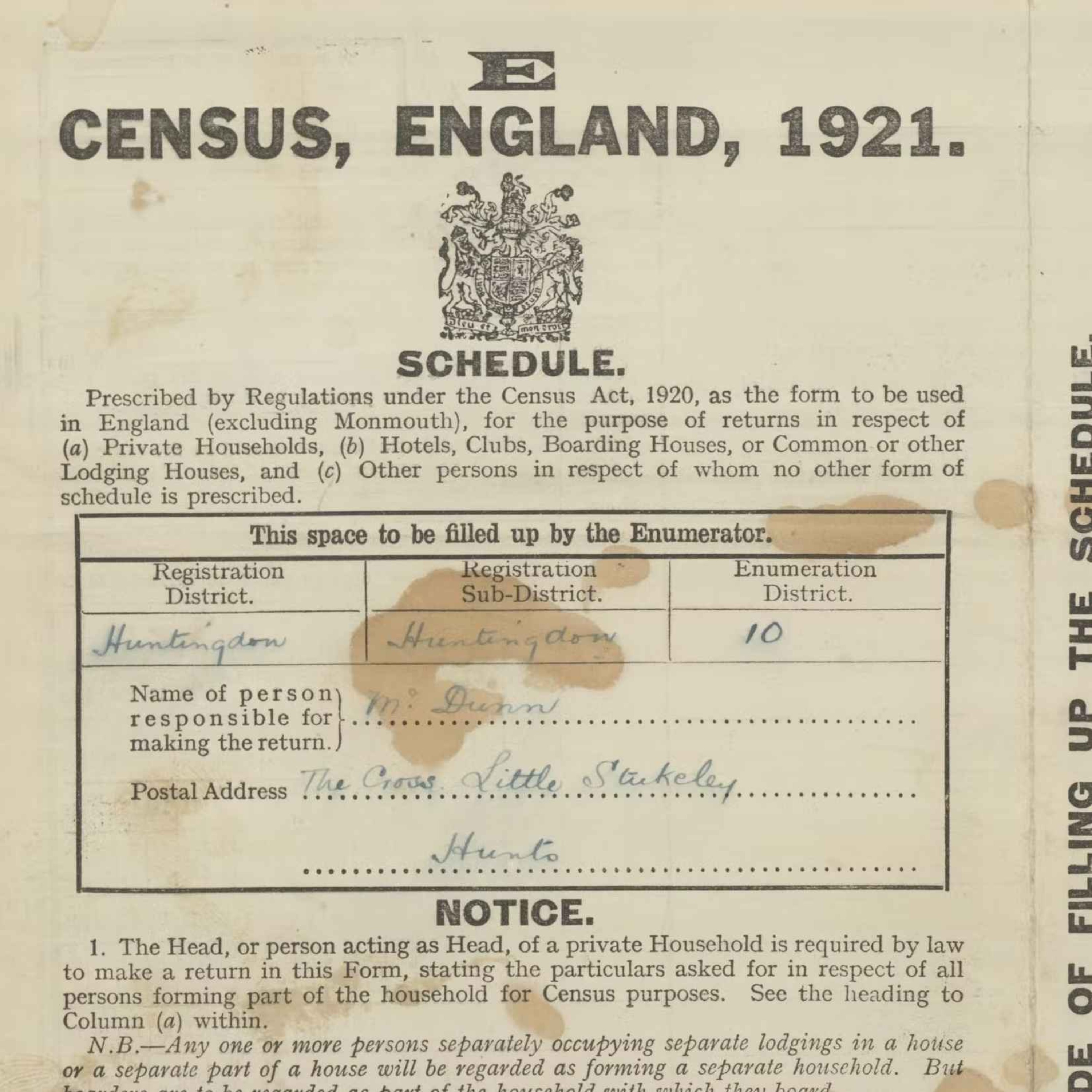 The National CENSUS 100 Years Apart