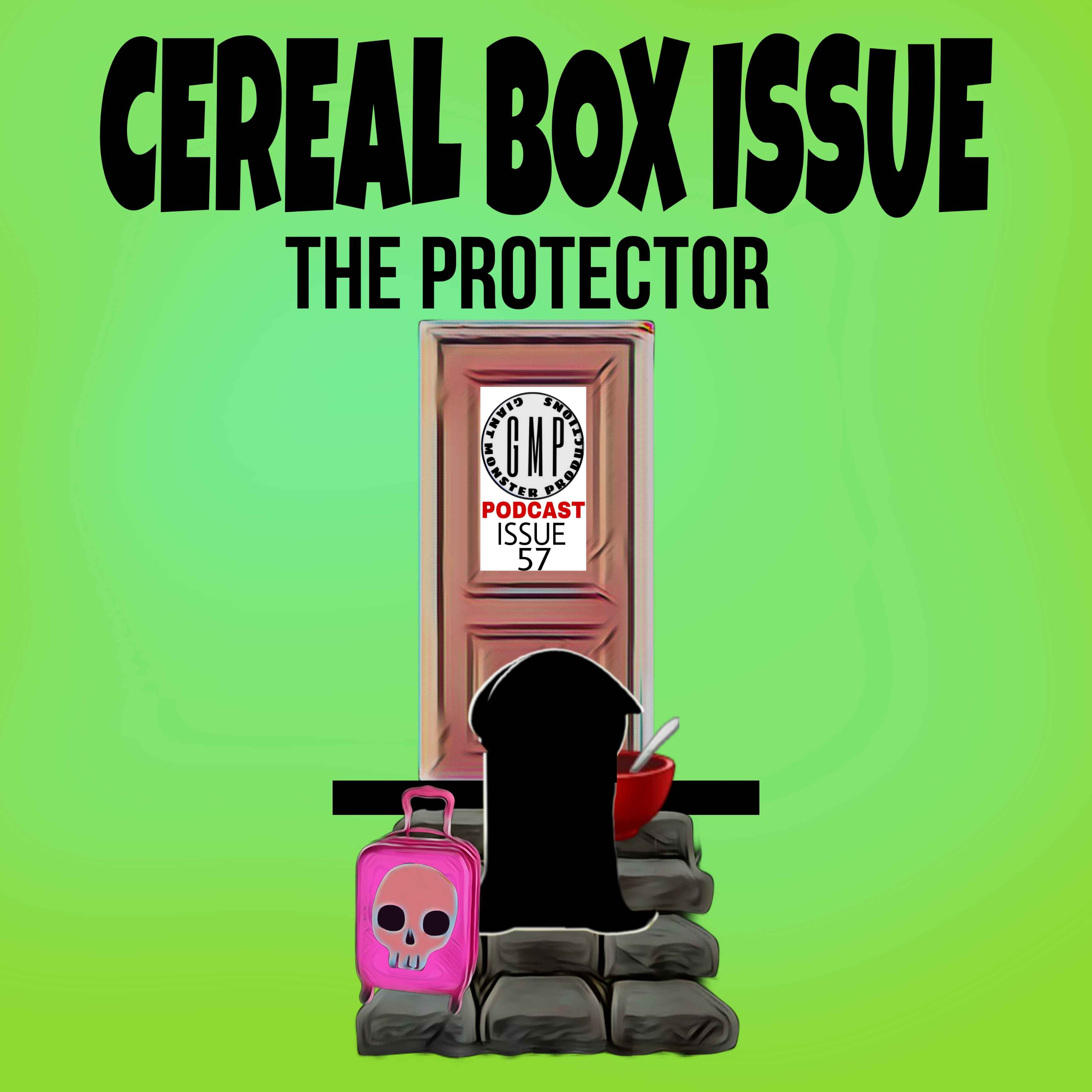 Cereal box issue 57. The Protector episode artwork