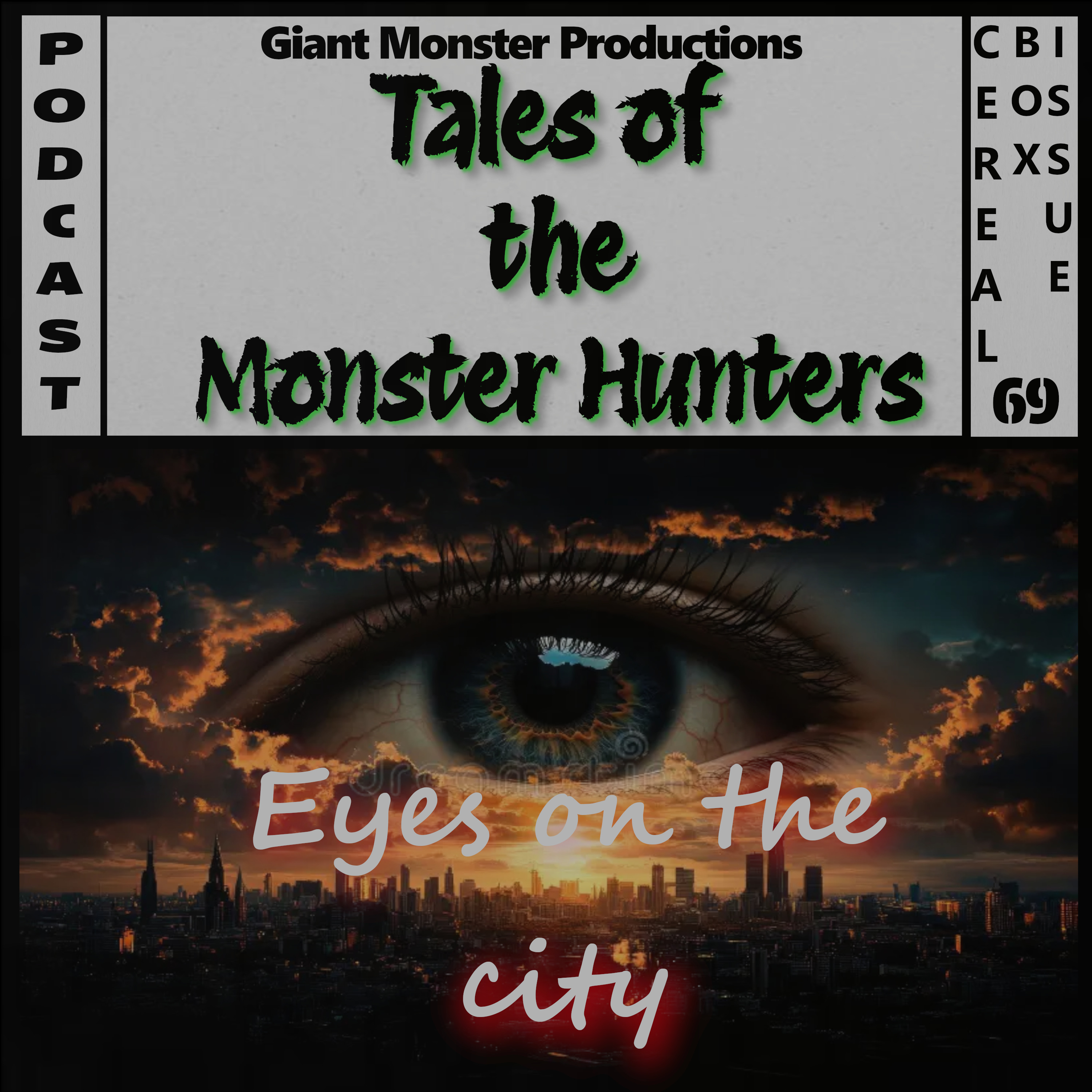 Cereal box issue 69. Eyes on the city episode artwork