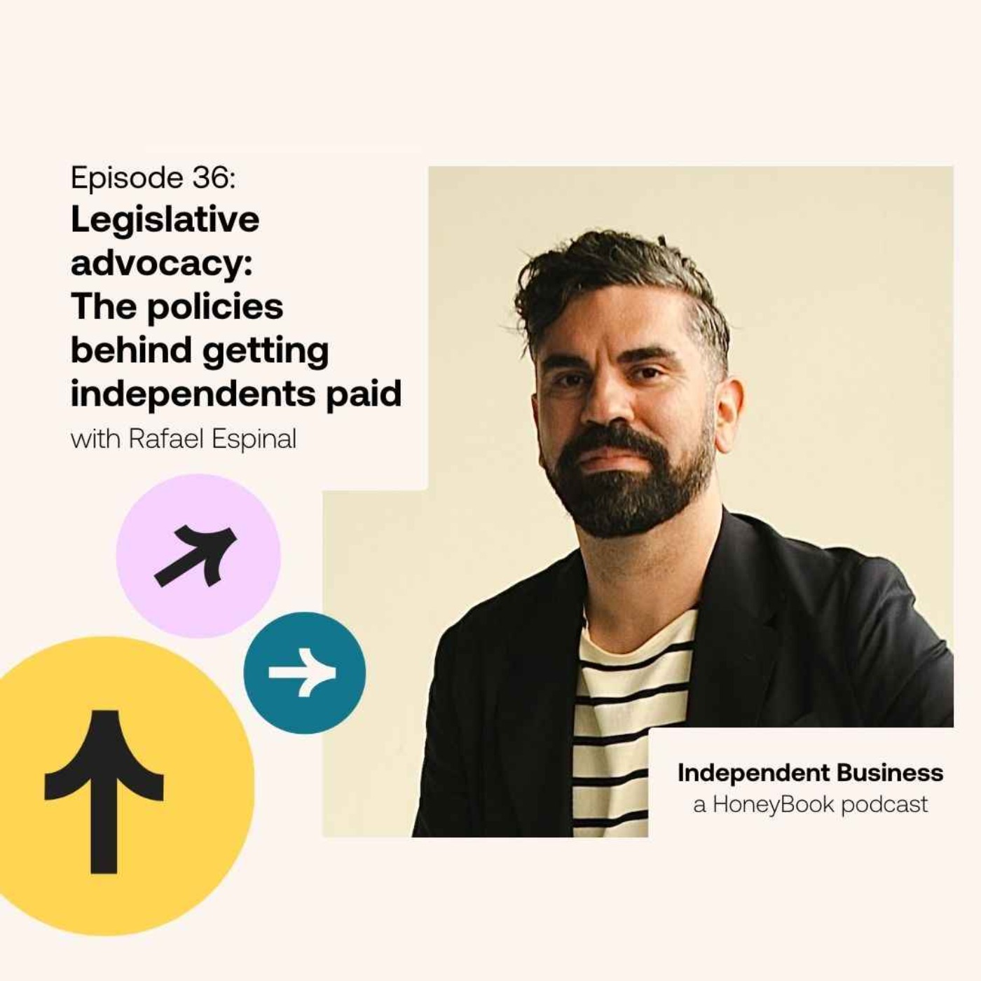 cover art for 36: Legislative advocacy: The policies behind getting independents paid with Rafael Espinal