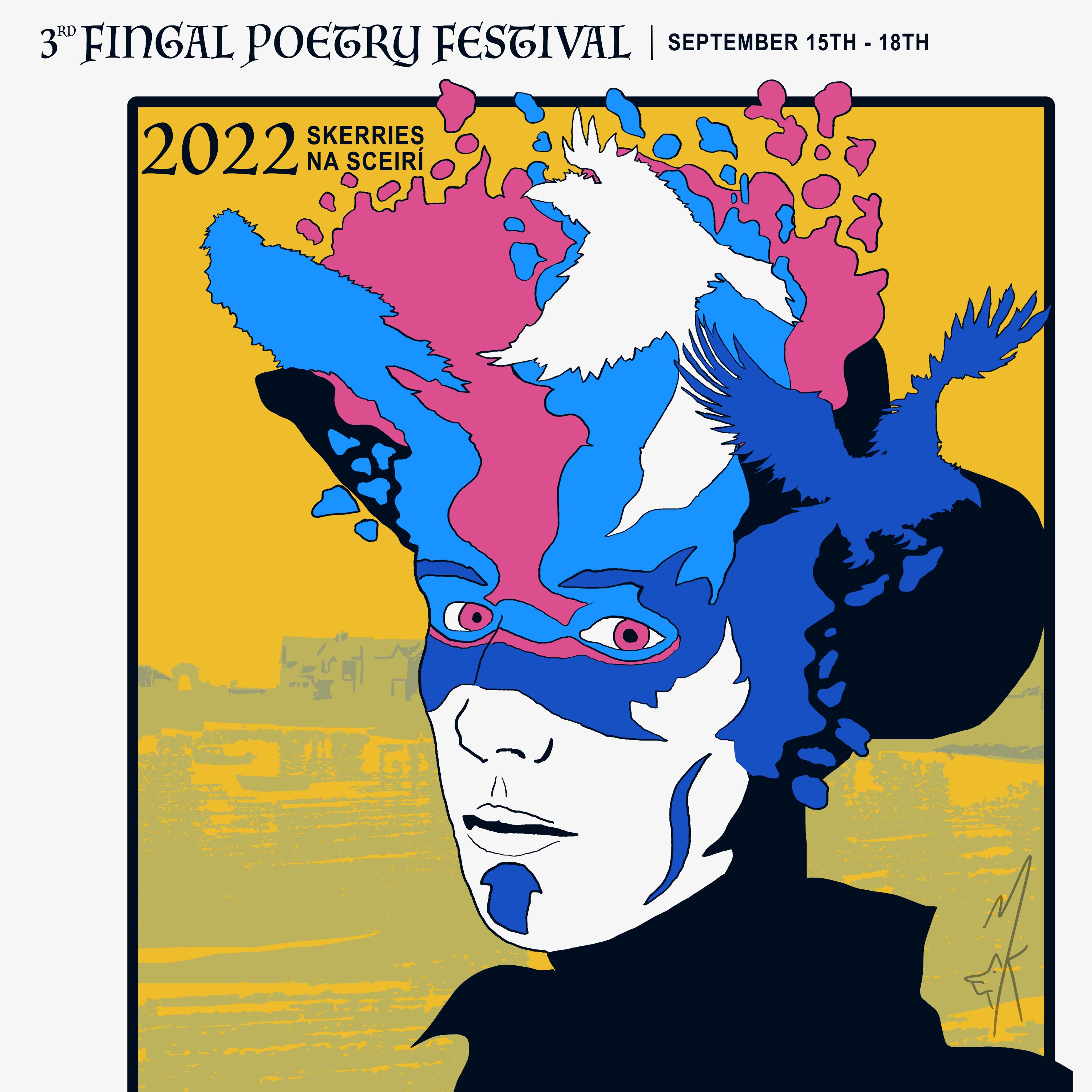 [FINGAL POETRY FESTIVAL PODCAST] Field of Yellow Flowers with Airplane and Standing Figure by Leontia Flynn