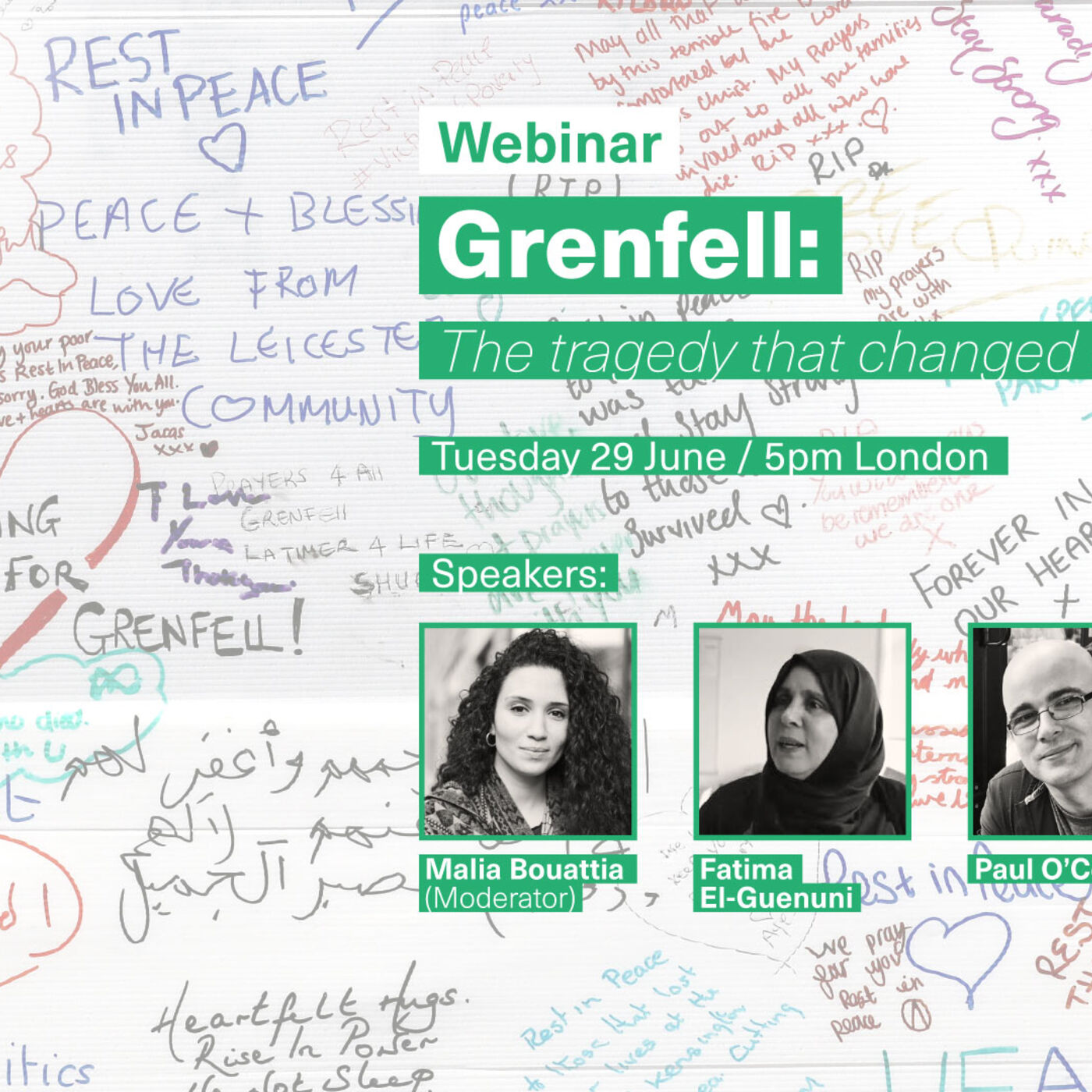 cover art for Grenfell: A tragedy that changed everything, feat. Lowkey,  Paul O’Connell & Fatima El-Guenuni -- Bonus (Webinar recording)