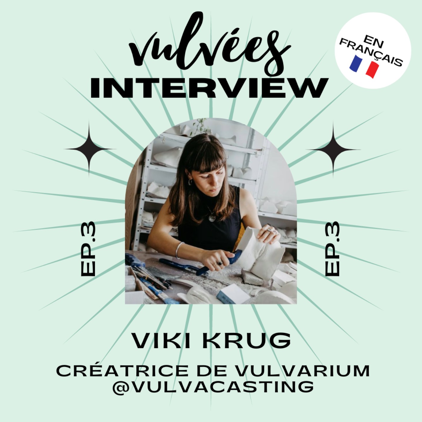 cover art for [Ep. 3] 🇫🇷 Interview de Viki Krug, créatrice de statues de vulves avec Vulvarium Vulva Casting (traduction en français)