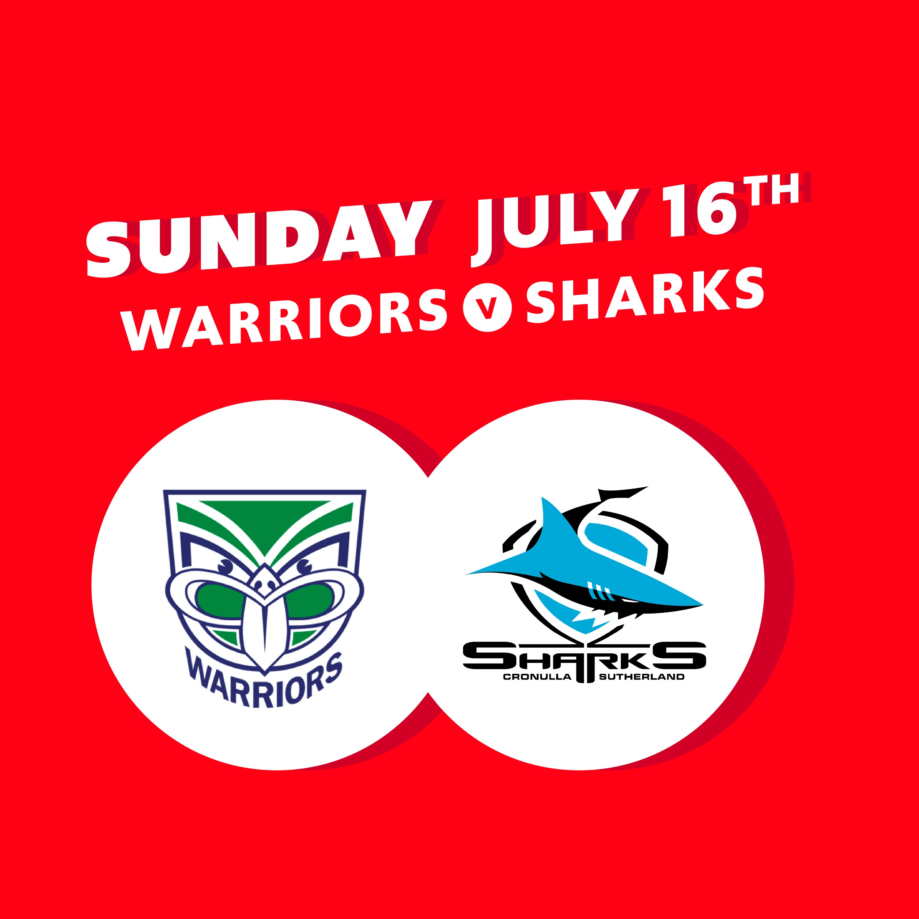 Round 20 – Warriors V Sharks