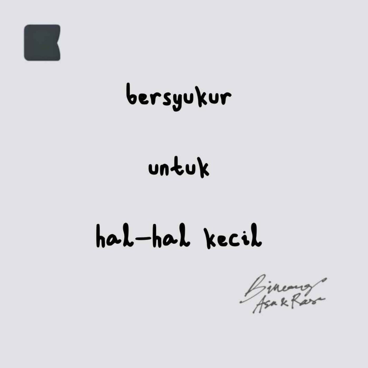 Bersyukur untuk hal-hal kecil episode artwork