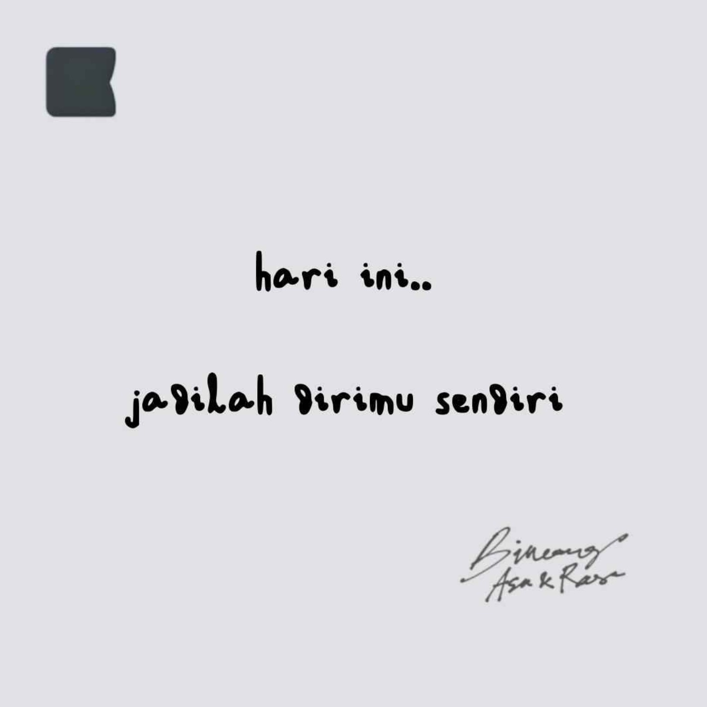Hari ini, jadilah dirimu sendiri episode artwork