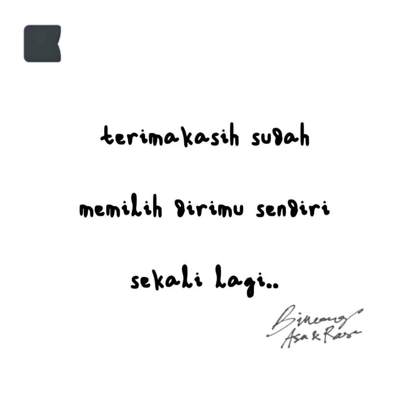 Terimakasih sudah memilih dirimu sendiri sekali lagi episode artwork