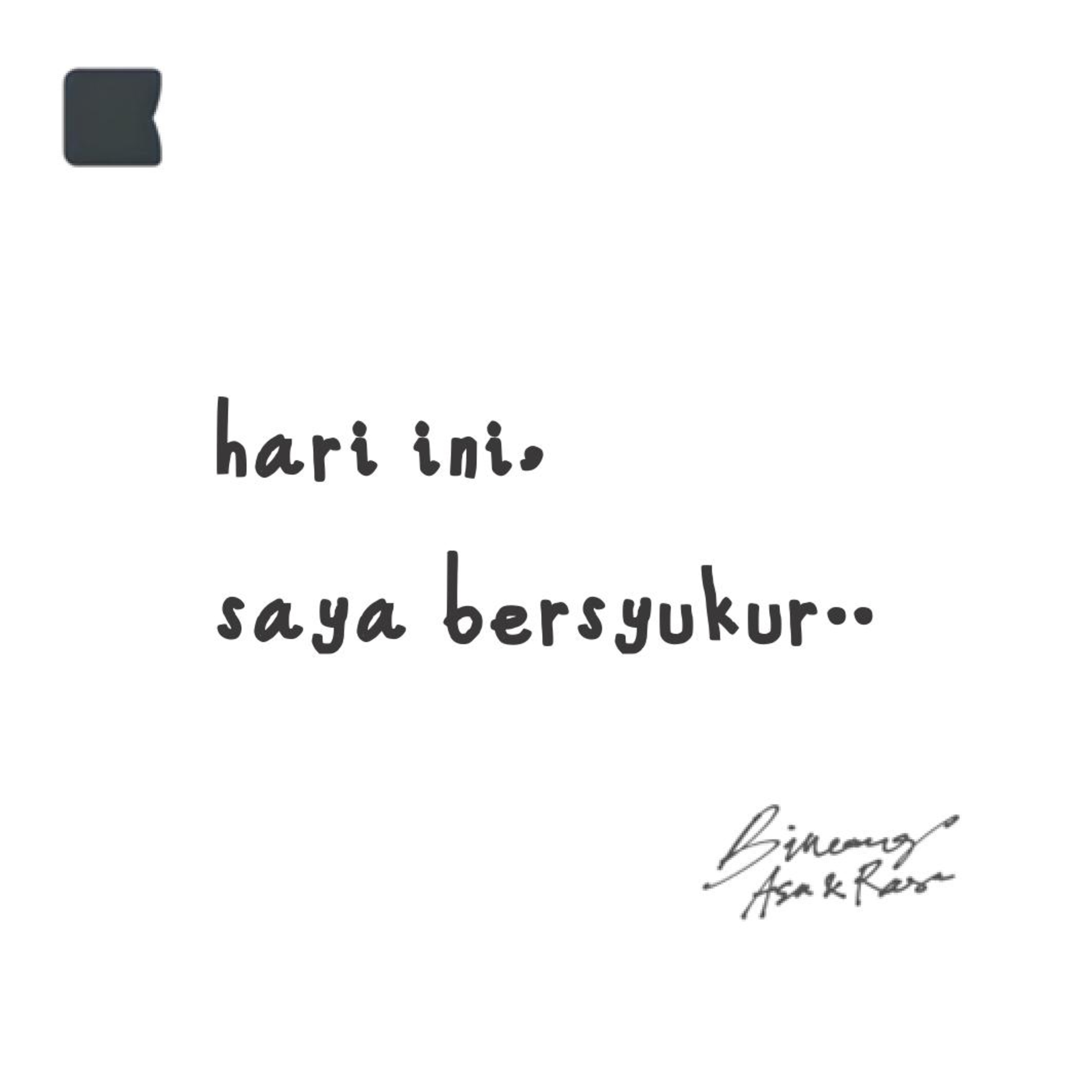 Hari ini, saya bersyukur episode artwork