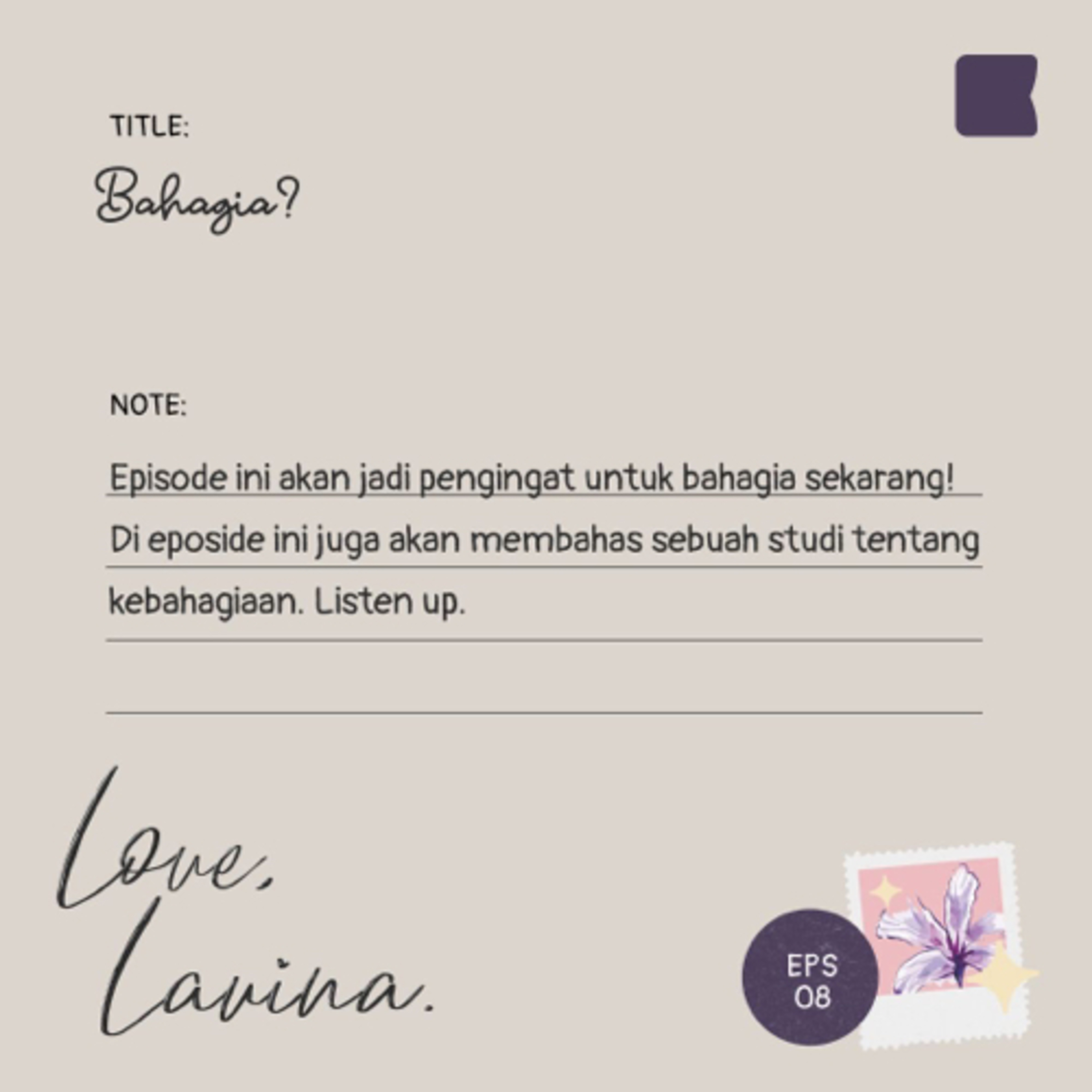 Love, Lavina.