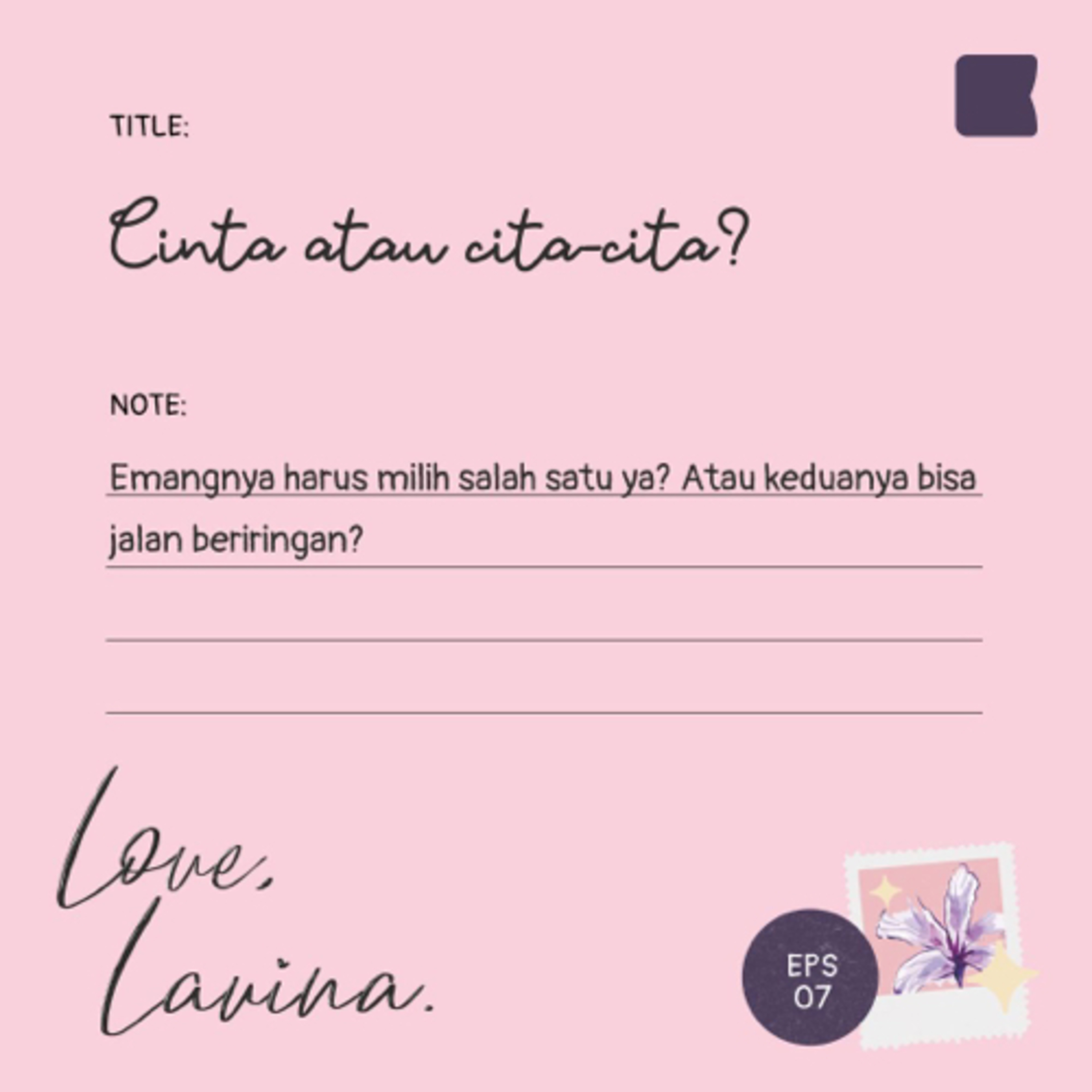 Love, Lavina.
