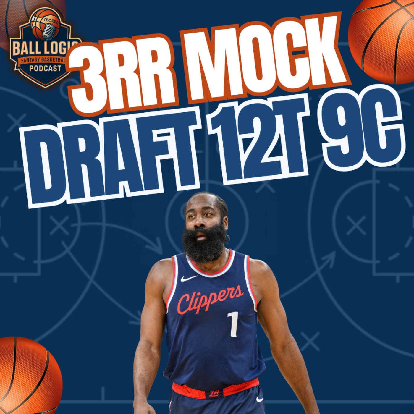 12-Team, 9 Category Mock Draft | 3rd Round Reversal episode artwork