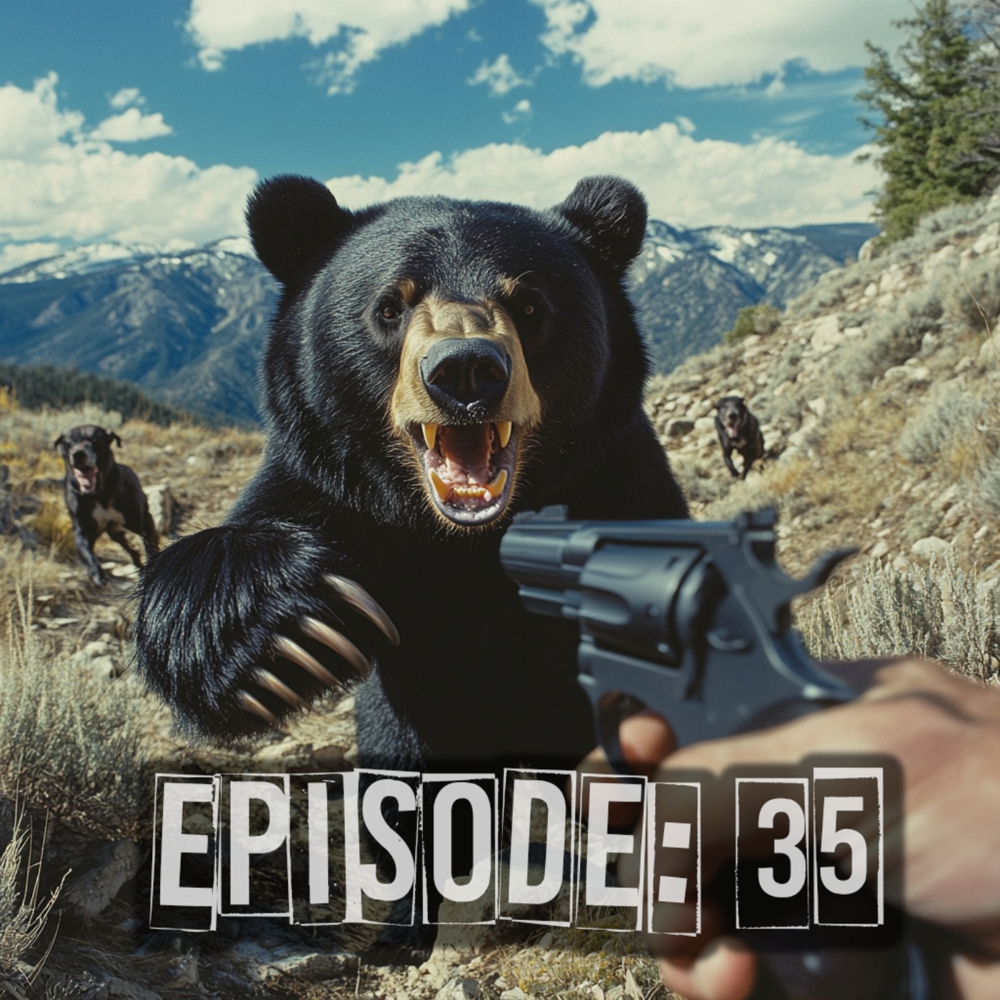 Dogs on the Chase, Bear on the Attack