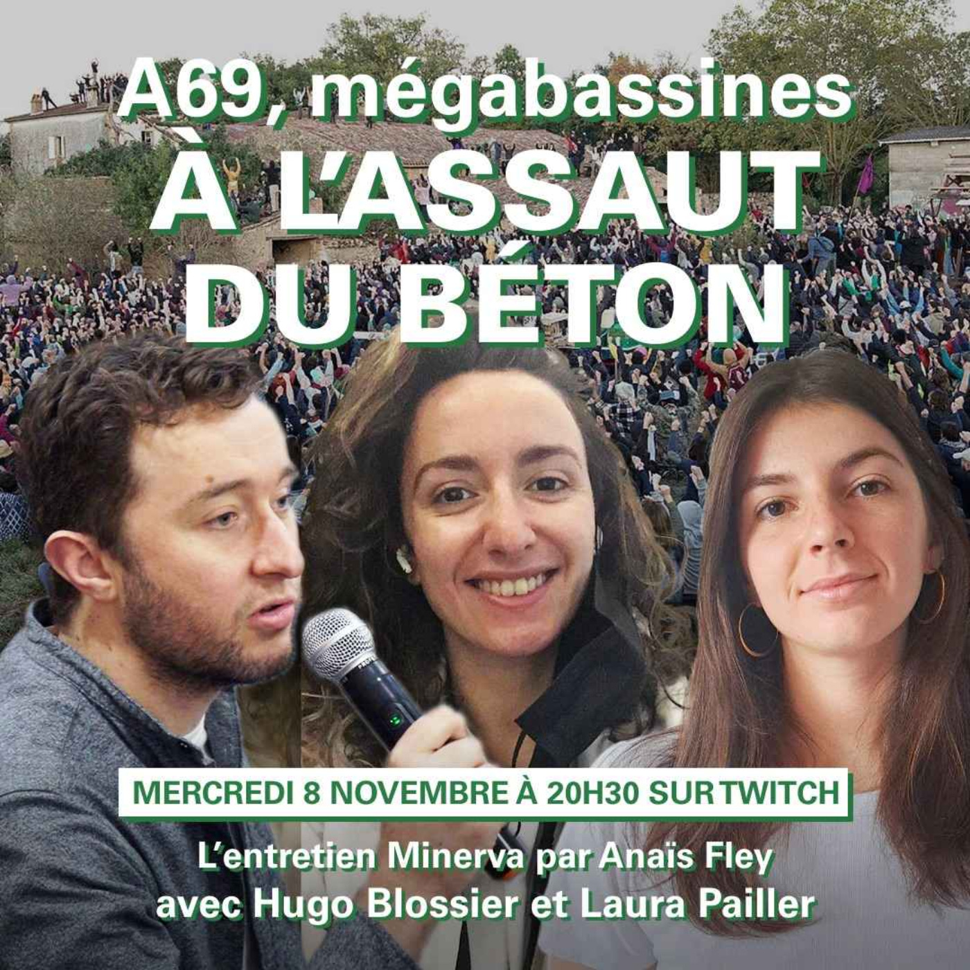 cover art for  A69, mégabassines : à l'assaut du béton ! Avec Laura PAILLER et Hugo BLOSSIER 