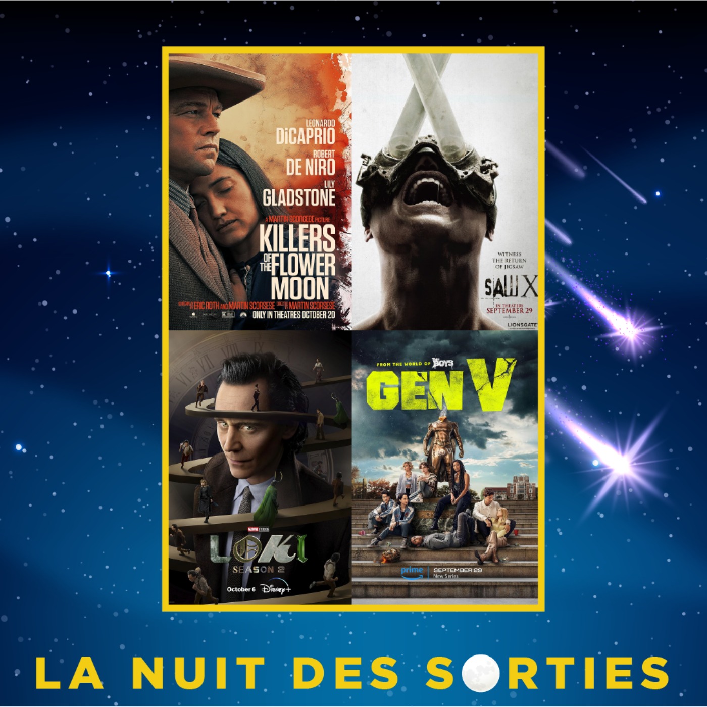 KILLERS OF THE FLOWER MOON, SAW X, LOKI, L'AVENIR DE LA FRANCHISE KINGSMAN episode artwork