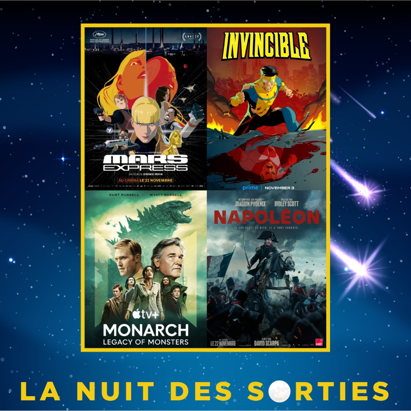 NAPOLÉON, MARS EXPRESS, INVINCIBLE ET LE RETOUR DE DOCTOR WHO episode artwork
