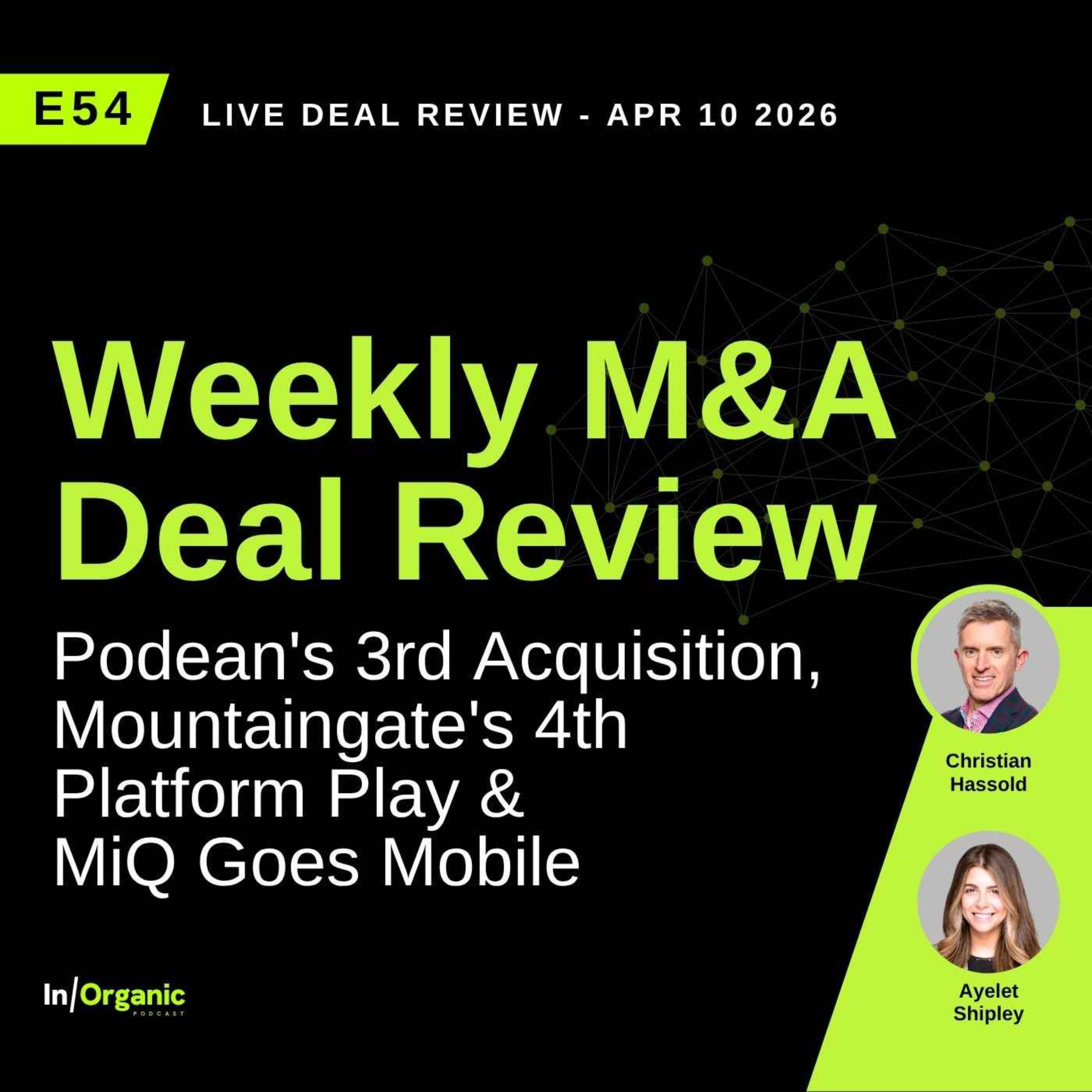 E54: Deal Review: Podean's 3rd Acquisition, Mountaingate's 4th Platform Play & MiQ Goes Mobile episode artwork
